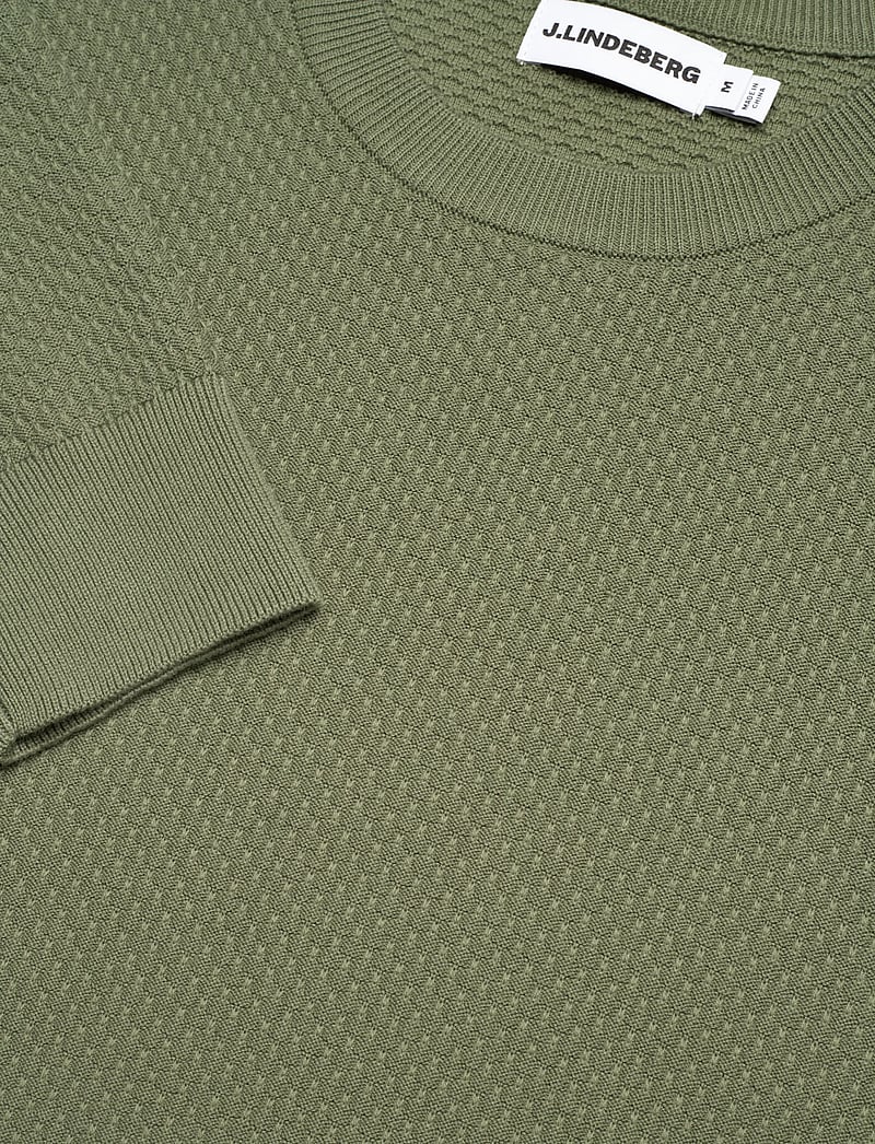 J. Lindeberg - M Cotton Structure Sweater - sweatshirts - olivine - 5
