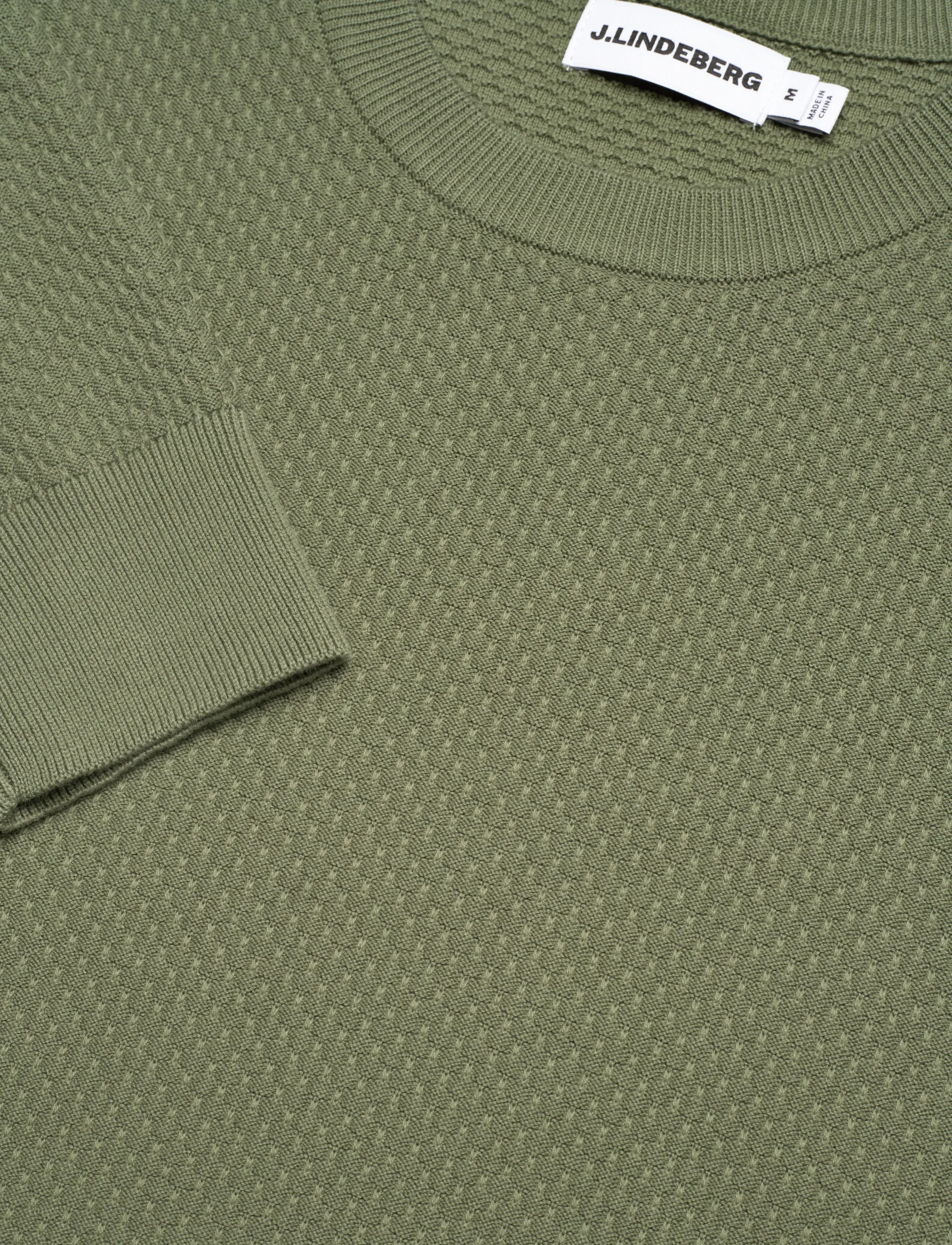 J. Lindeberg - M Cotton Structure Sweater - sweatshirts - olivine - 5