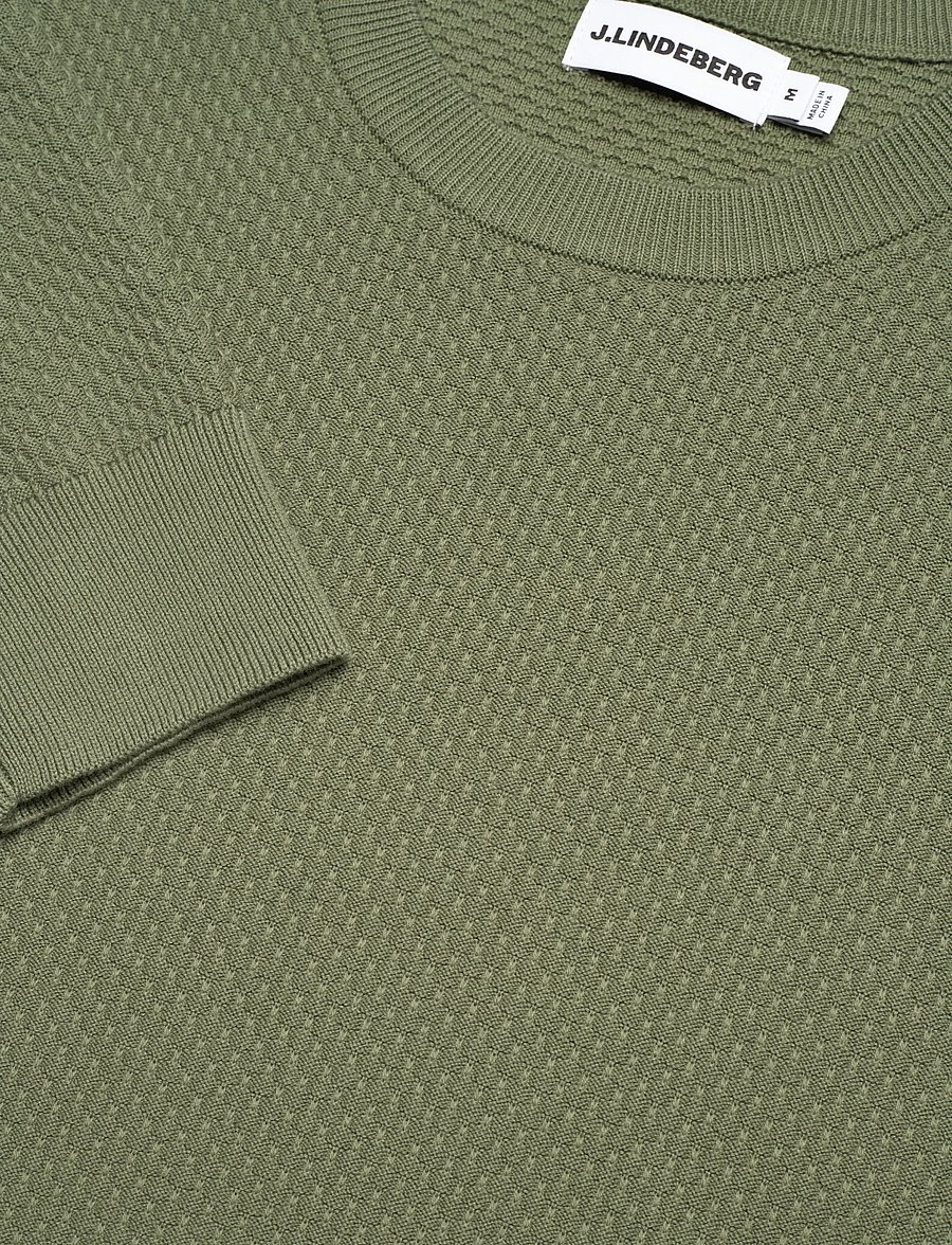 J. Lindeberg - M Cotton Structure Sweater - sweatshirts - olivine - 5