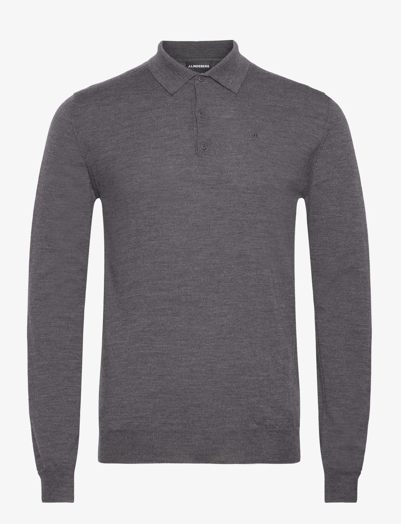 J. Lindeberg - Noel Light Merino Polo Shirt - nordischer stil - dark grey melange - 1