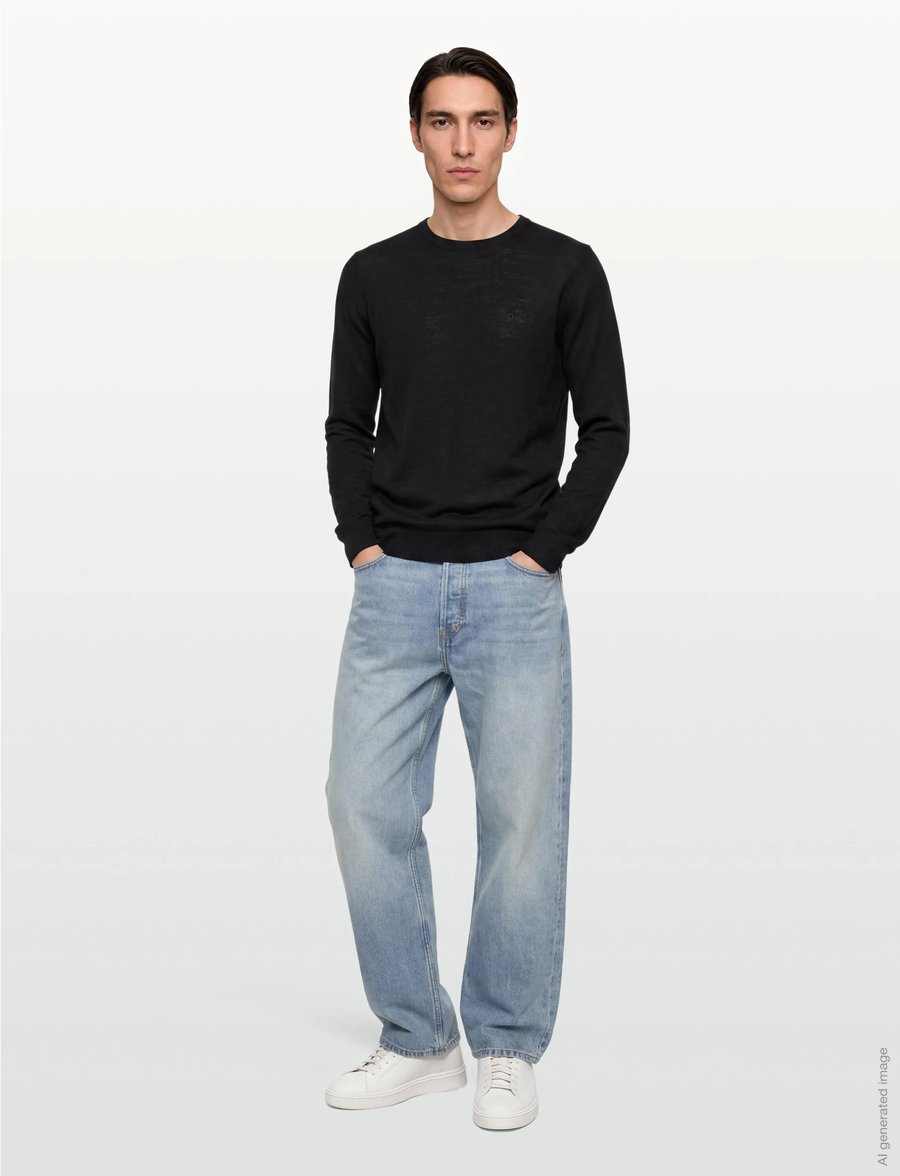 J. Lindeberg - M Merino Blend C-Neck Sweater - rundhals - black - 0