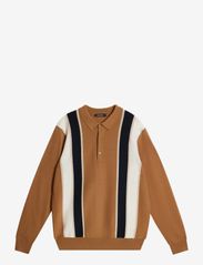 Heden Striped Knitted Polo - CHIPMUNK