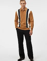 J. Lindeberg - Heden Striped Knitted Polo - knitted polos - chipmunk - 4