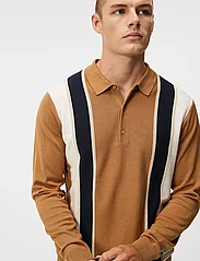 J. Lindeberg - Heden Striped Knitted Polo - knitted polos - chipmunk - 5