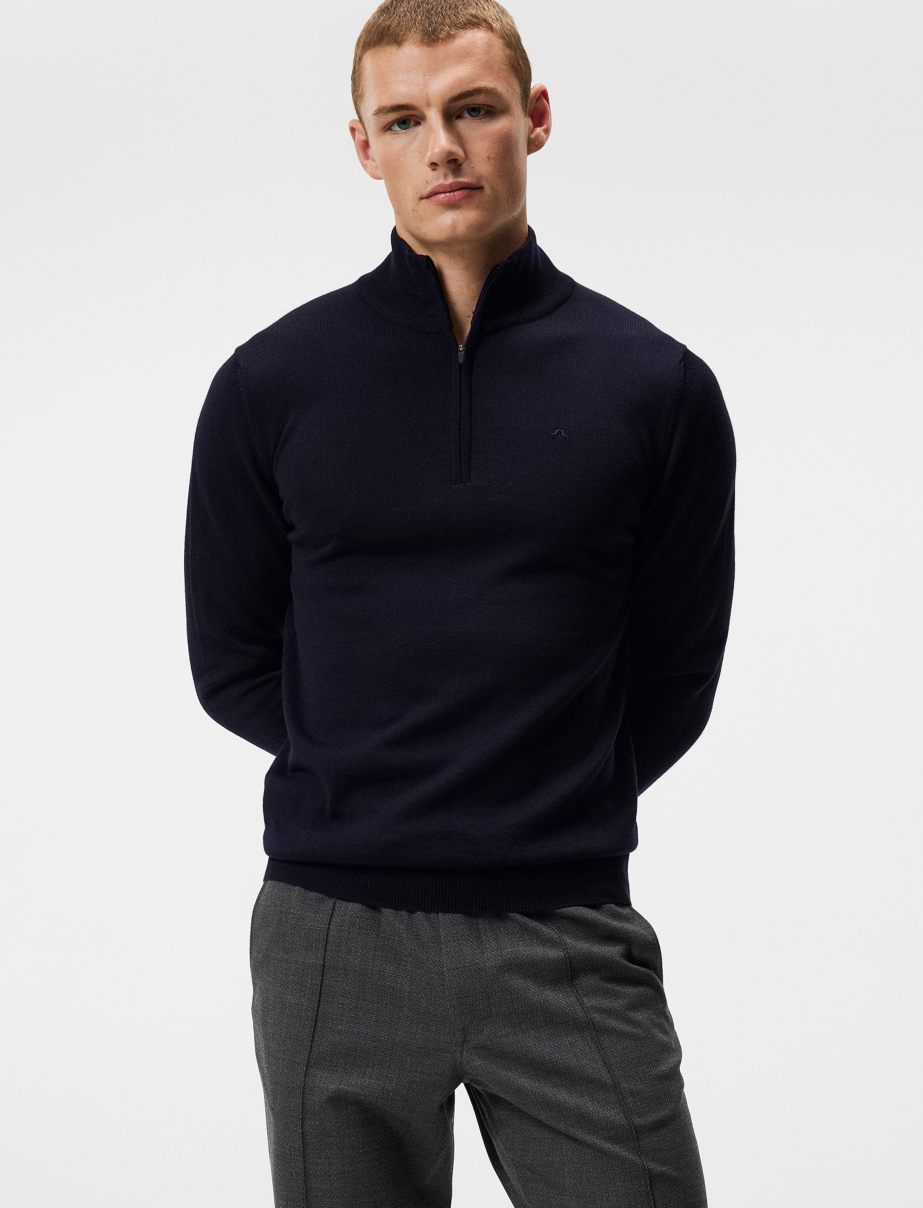 J. Lindeberg - Kiyan Quarter Zip Sweater - jl navy - 1