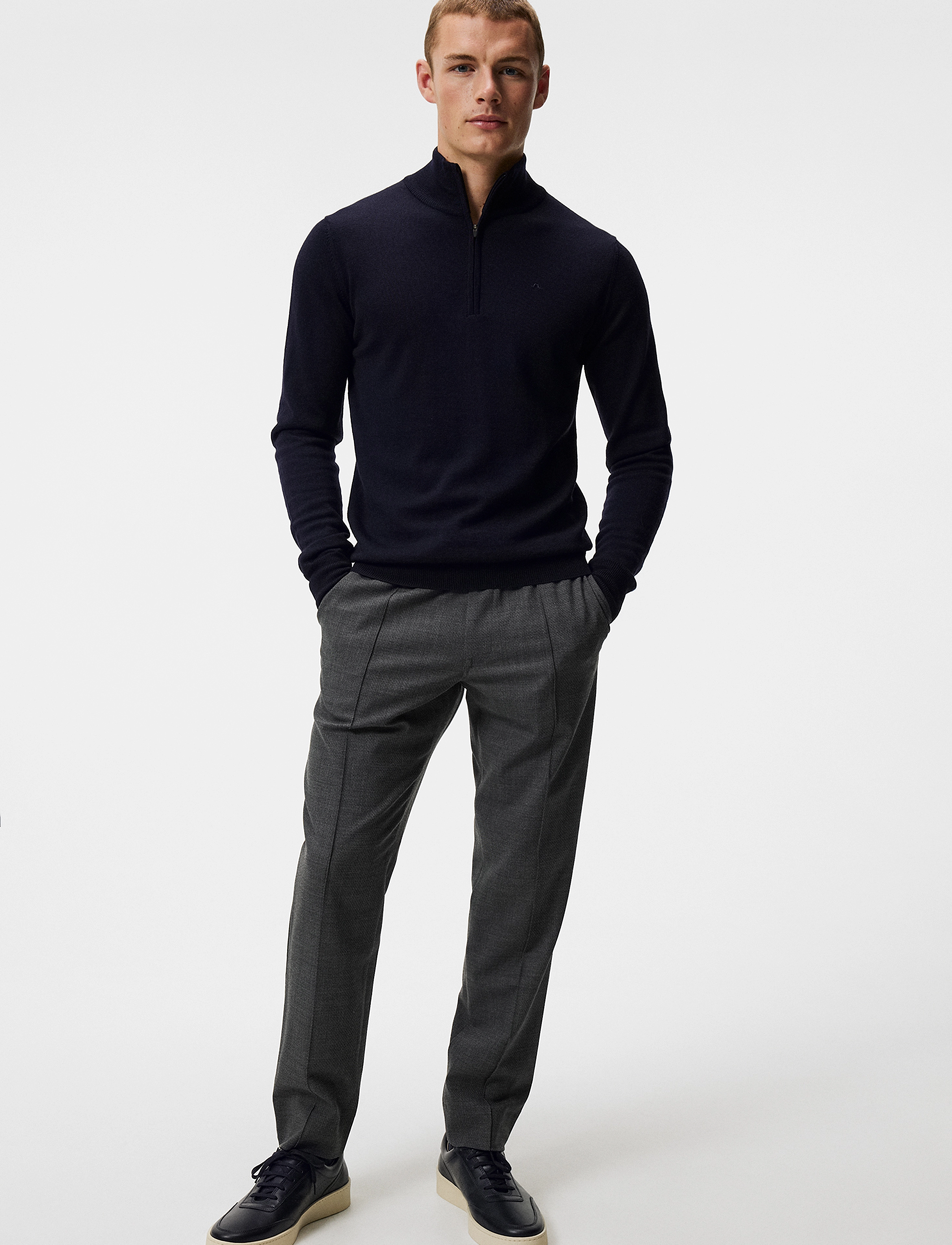 J. Lindeberg - Kiyan Quarter Zip Sweater - jl navy - 3