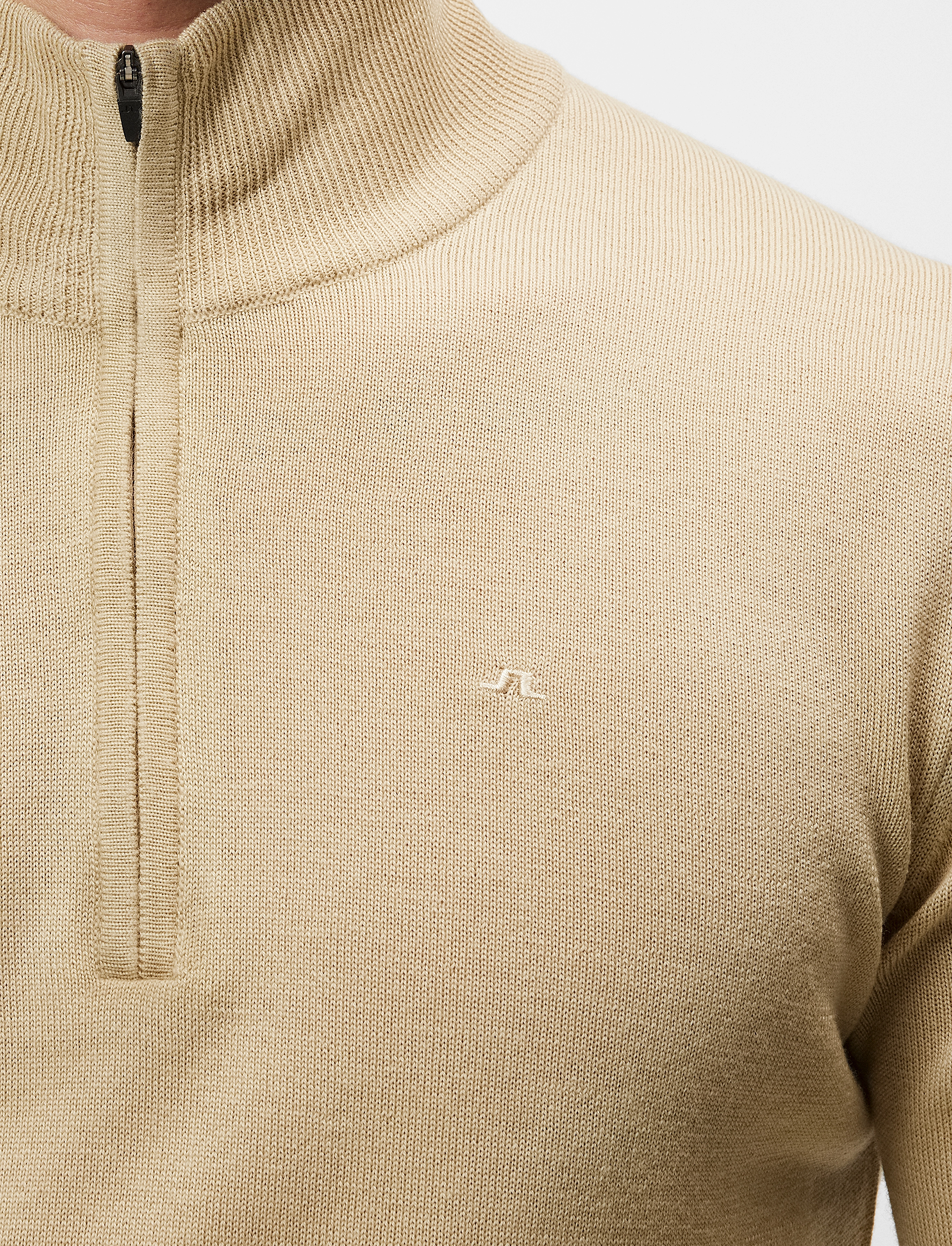 J. Lindeberg - Kiyan Quarter Zip Sweater - safari beige - 4