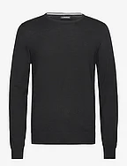 Lyle Merino Crew Neck Sweater - BLACK
