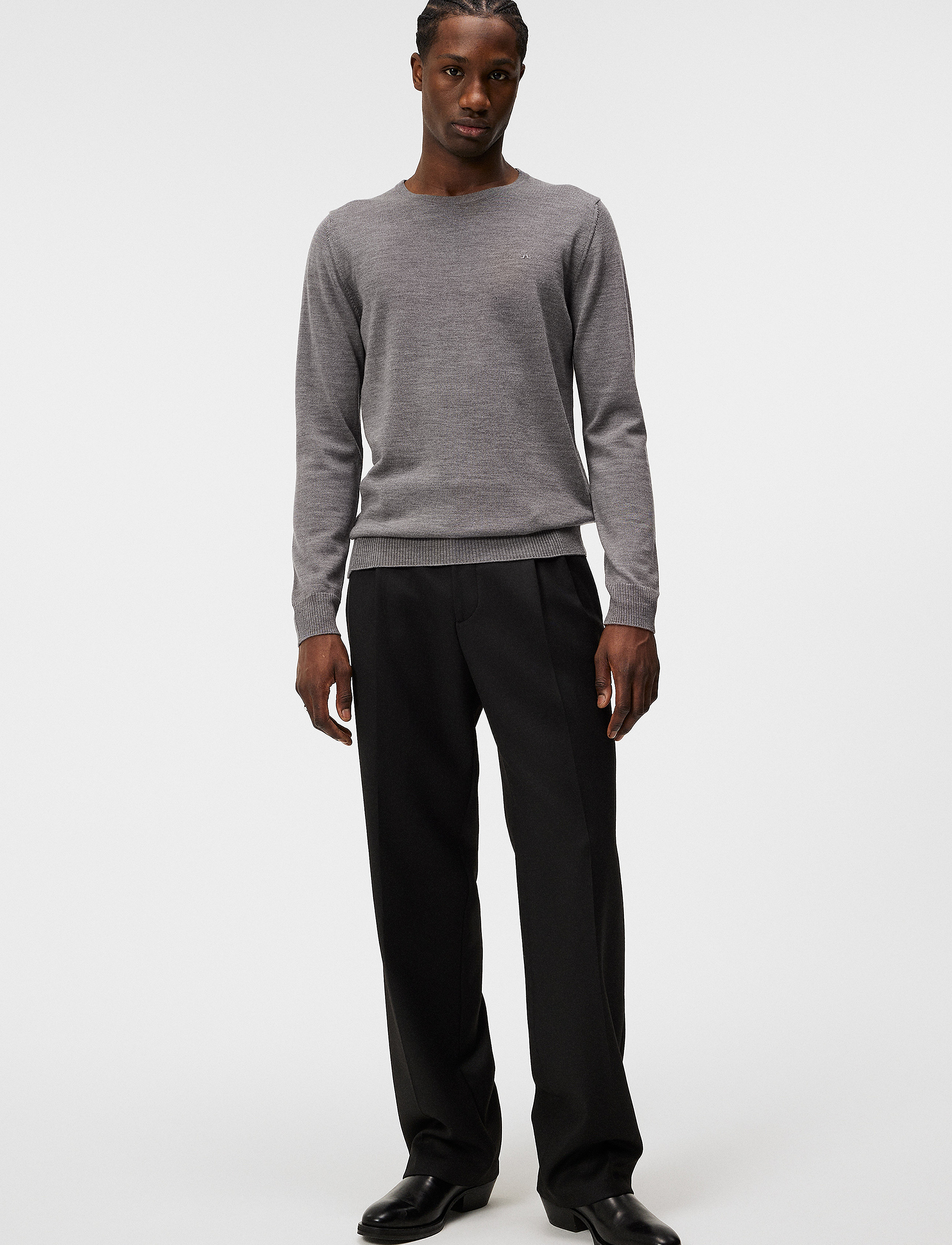 J. Lindeberg - Lyle Merino Crew Neck Sweater - pulls col rond - grey melange - 4