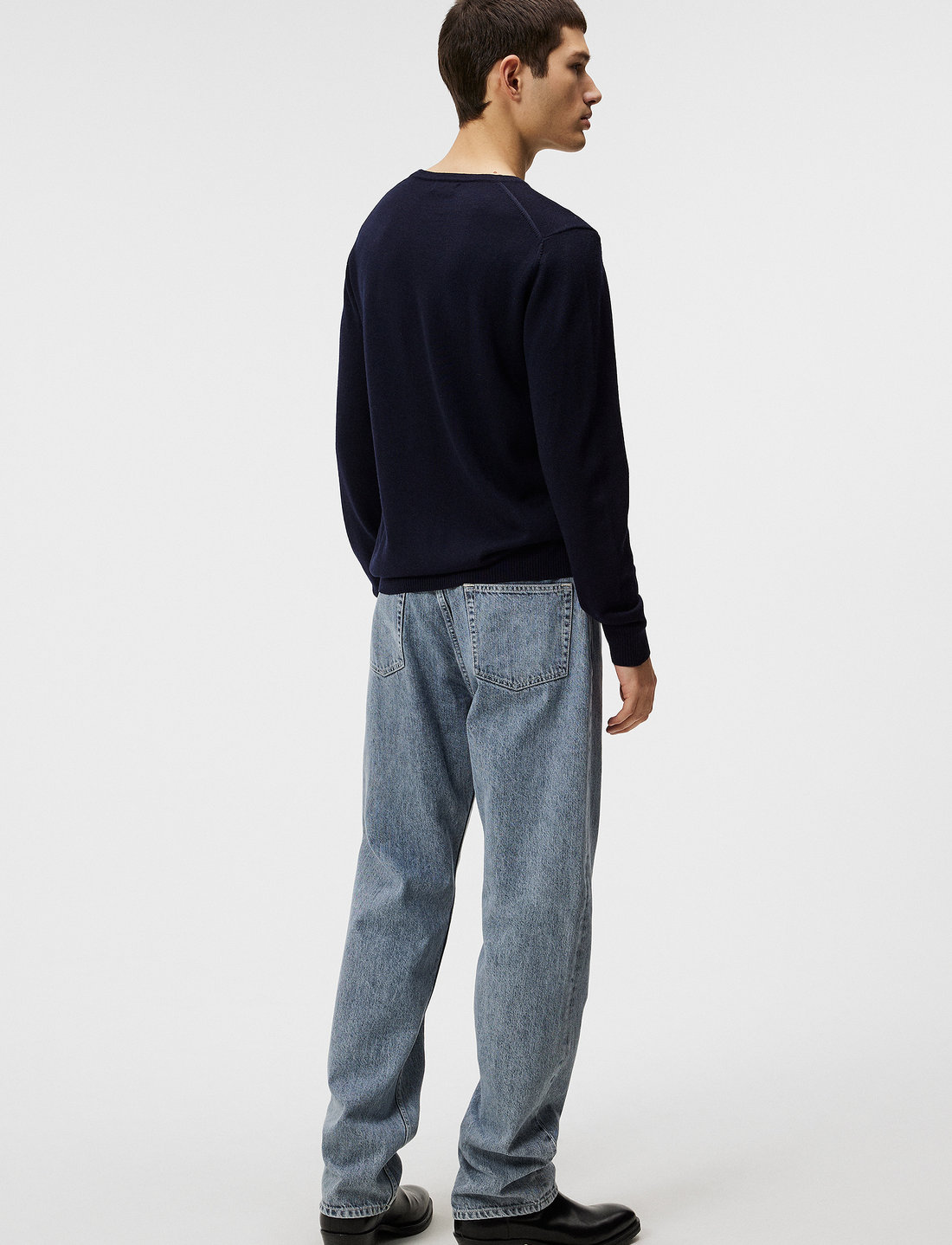 J. Lindeberg - Lyle Merino Crew Neck Sweater - pyöreäaukkoiset - navy - 3