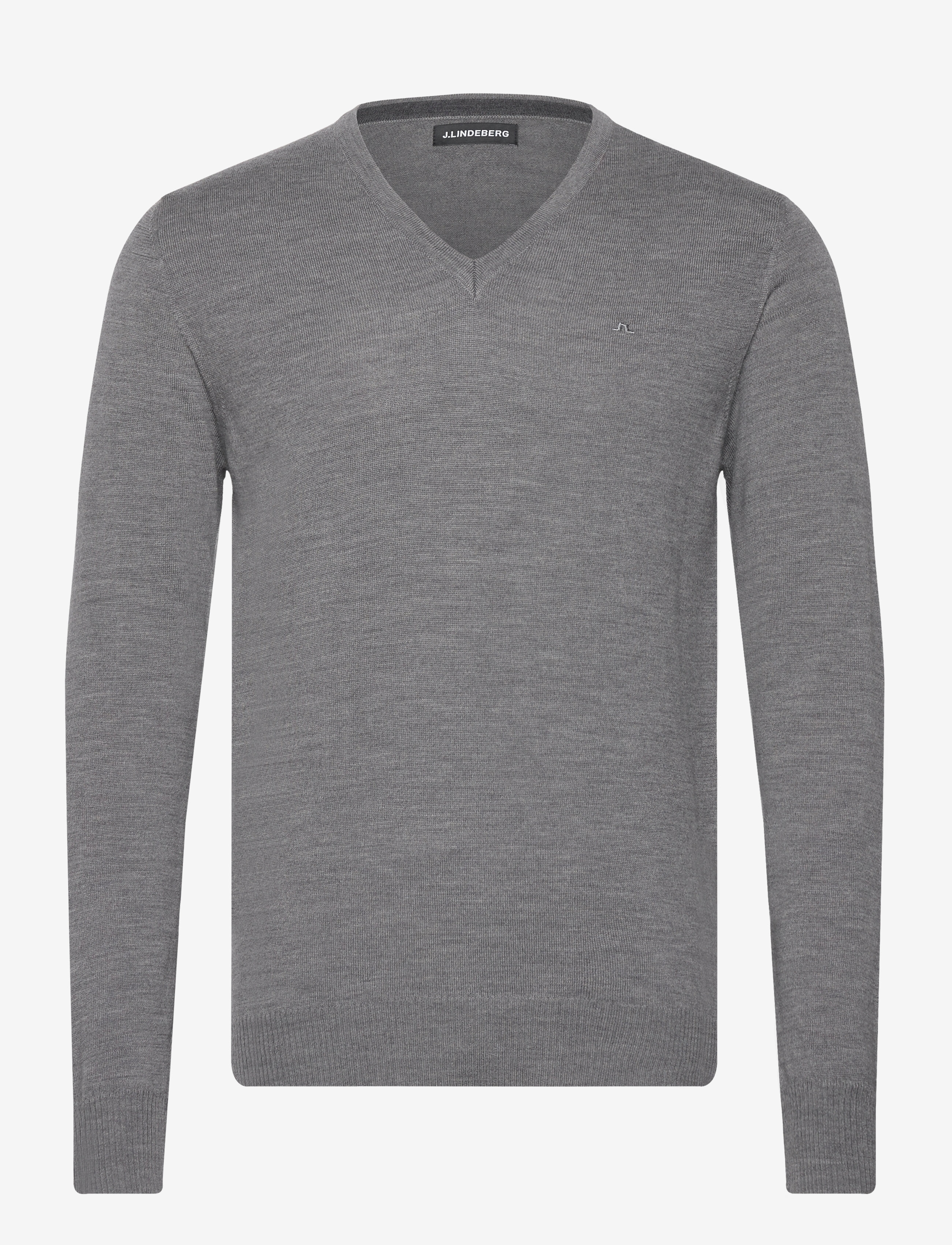 J. Lindeberg Lymann Merino V-neck Sweater - Strik - GREY MELANGE / grey