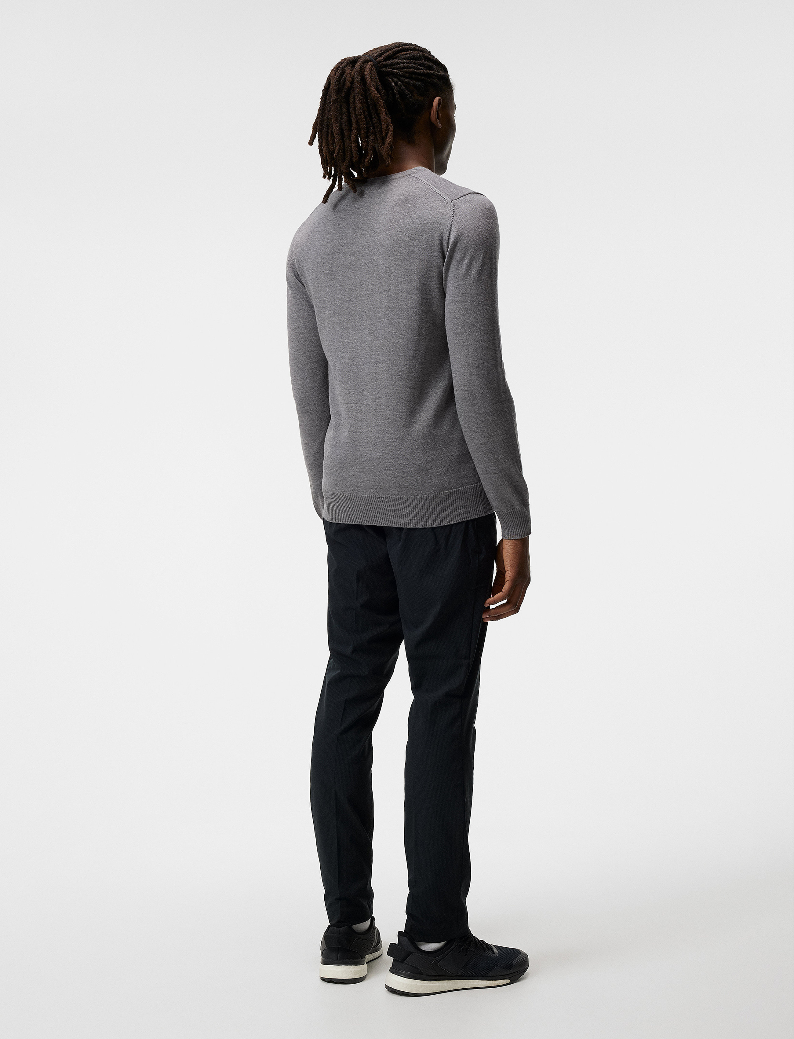 J. Lindeberg - Lymann Merino V-neck Sweater - v-aukkoiset - grey melange - 3