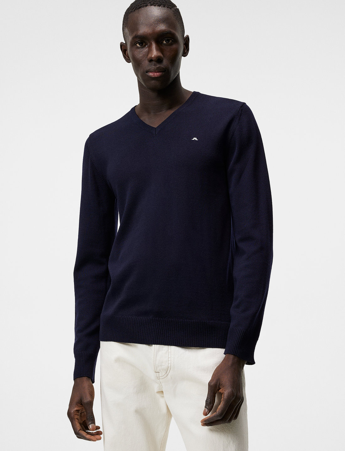 J. Lindeberg - Lymann Merino V-neck Sweater - v-ringat - navy - 0