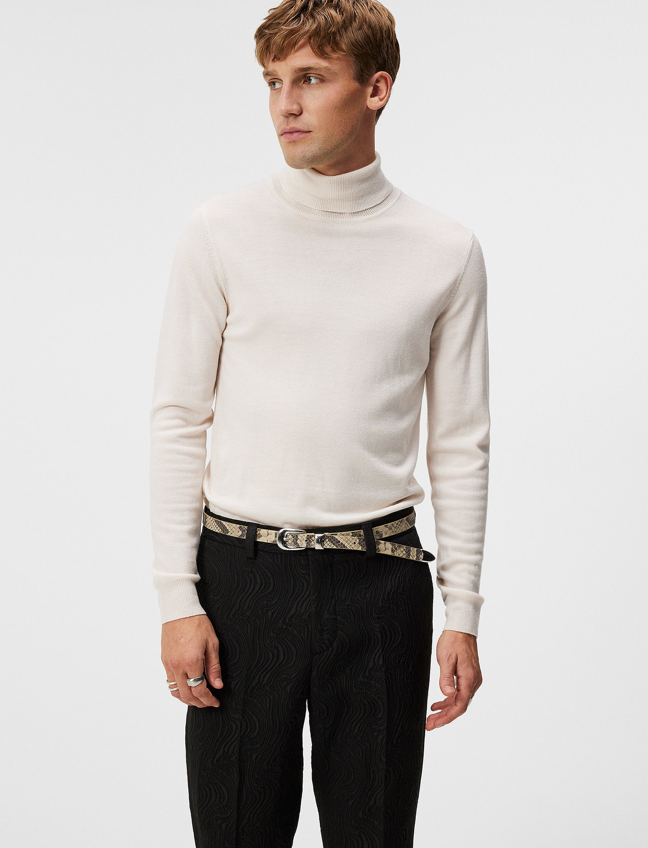 J. Lindeberg - Lyd Merino Turtleneck Sweater - megztiniai su aukšta apykakle - cloud white - 1