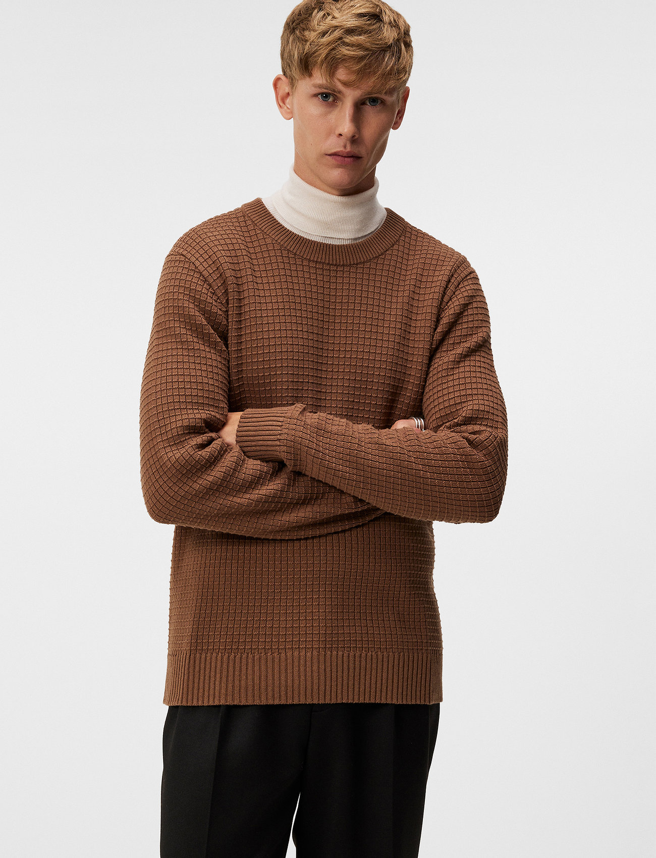 J. Lindeberg - Archer Structure Sweater - megztinis su apvalios formos apykakle - canuto - 1