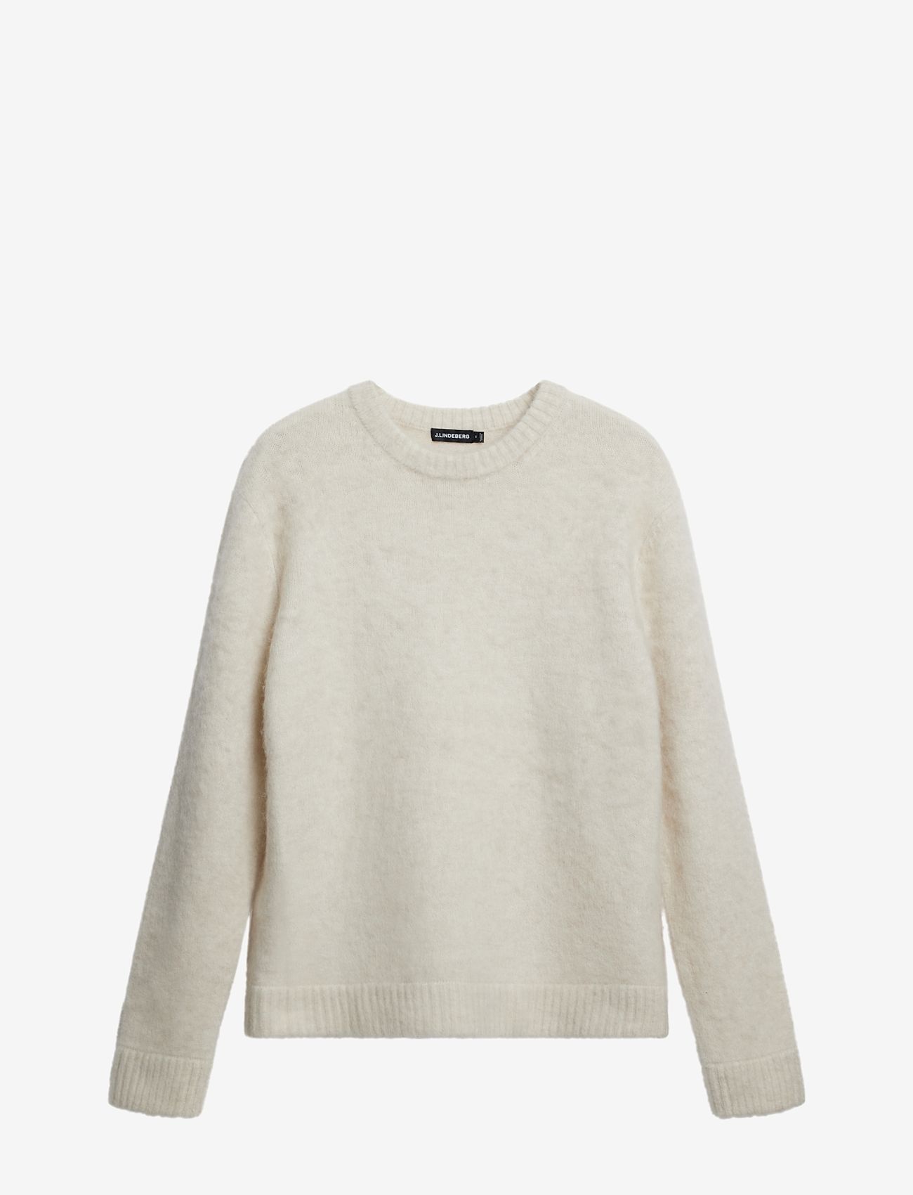 J. Lindeberg - Harold Hairy Knit Crew - knitted round necks - cloud white - 0