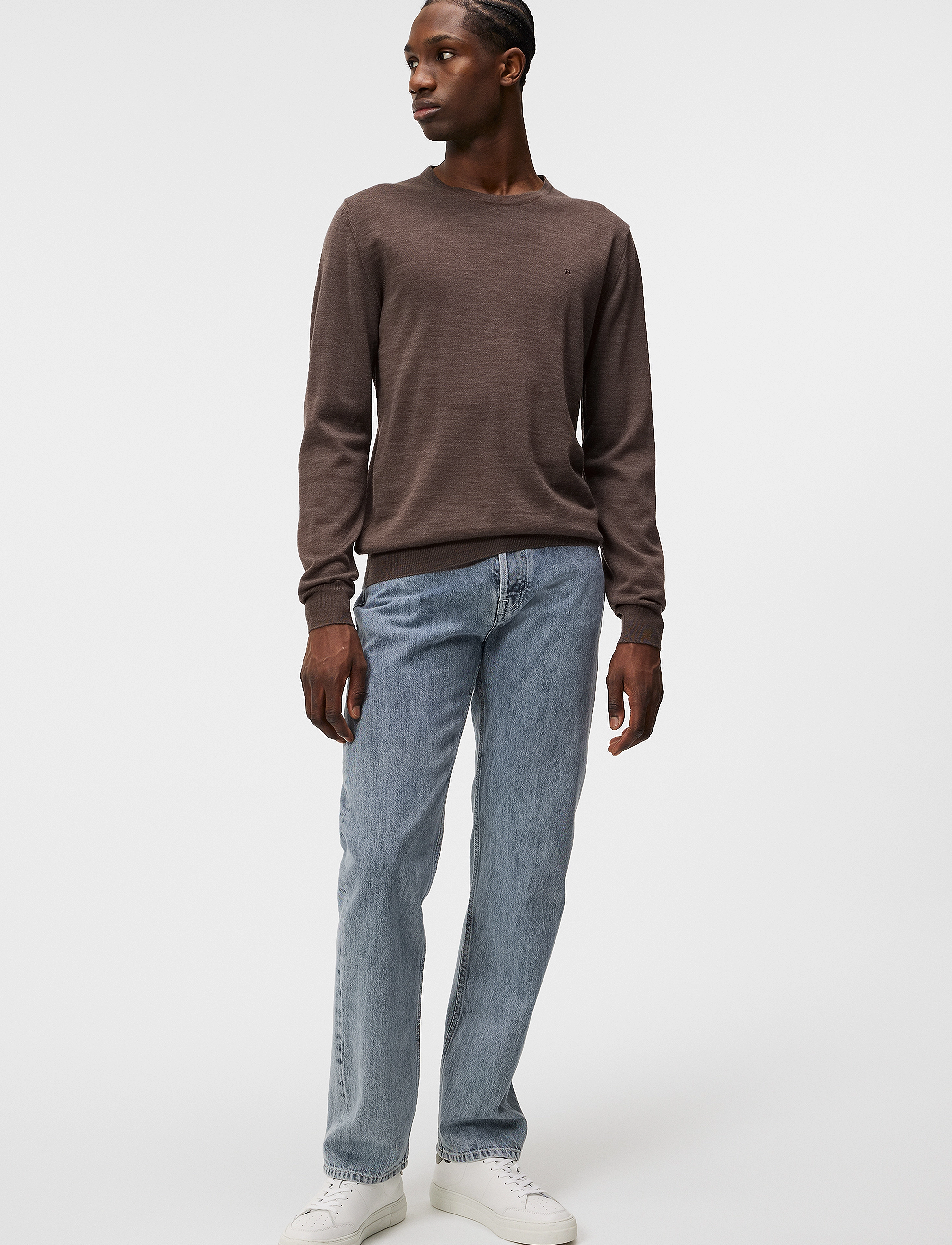 J. Lindeberg - Lyle Light Merino Sweater - walnut melange - 4