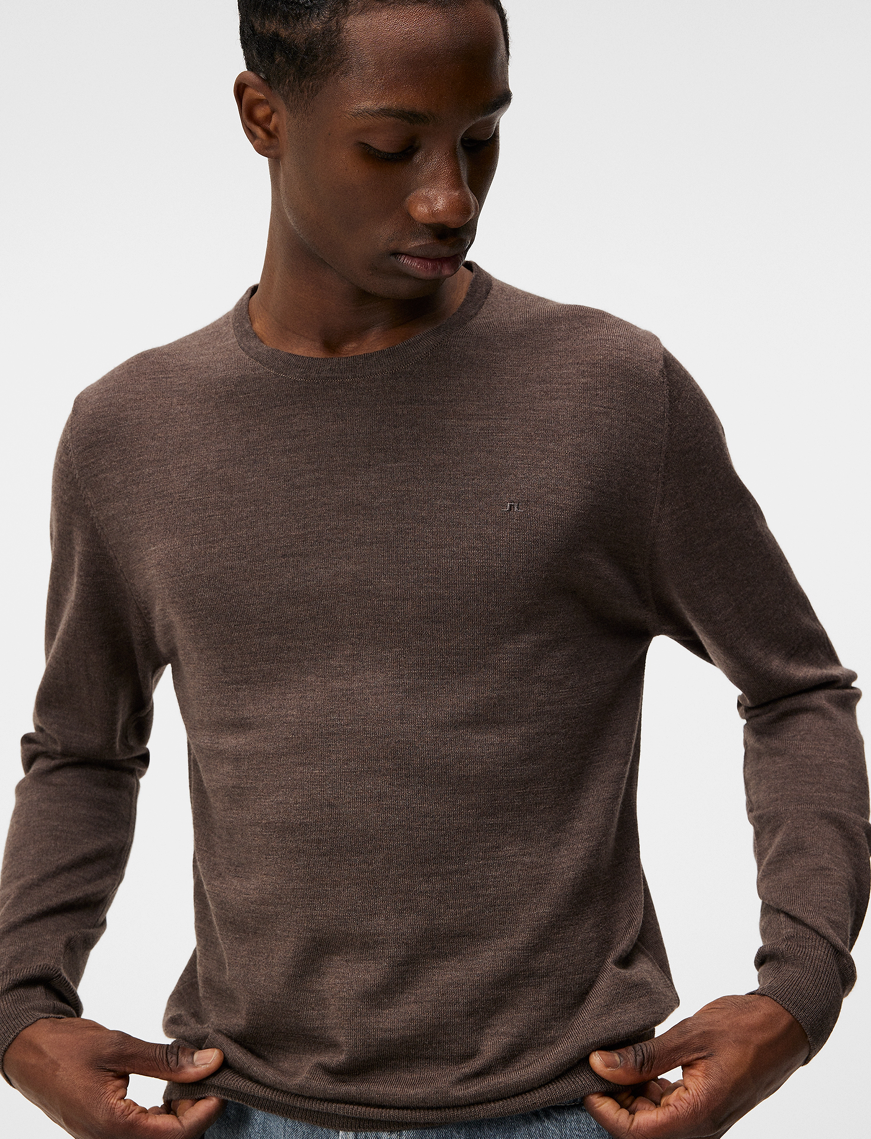 J. Lindeberg - Lyle Light Merino Sweater - walnut melange - 5