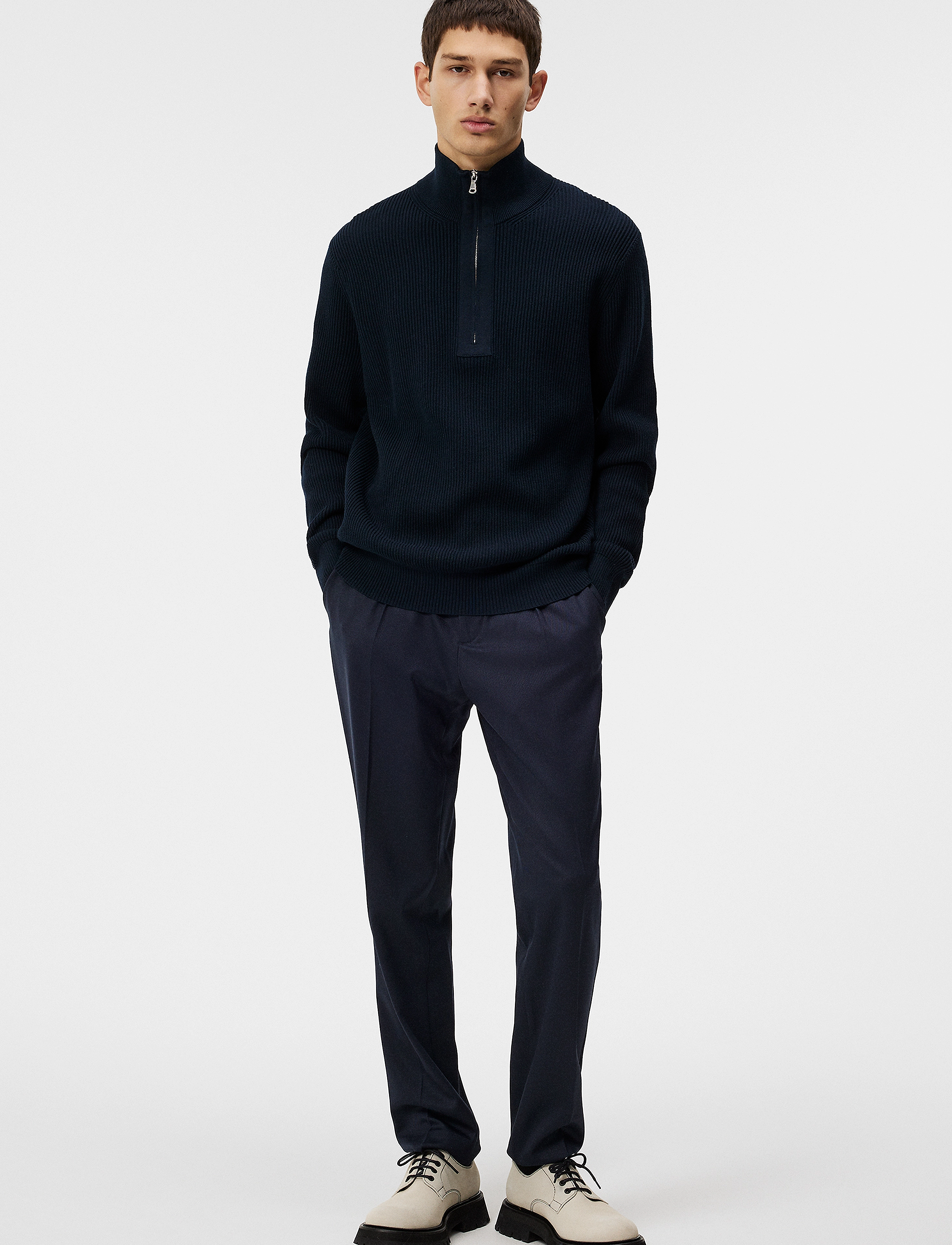 J. Lindeberg - Alex Half Zip Knitted Sweater - jl navy - 4
