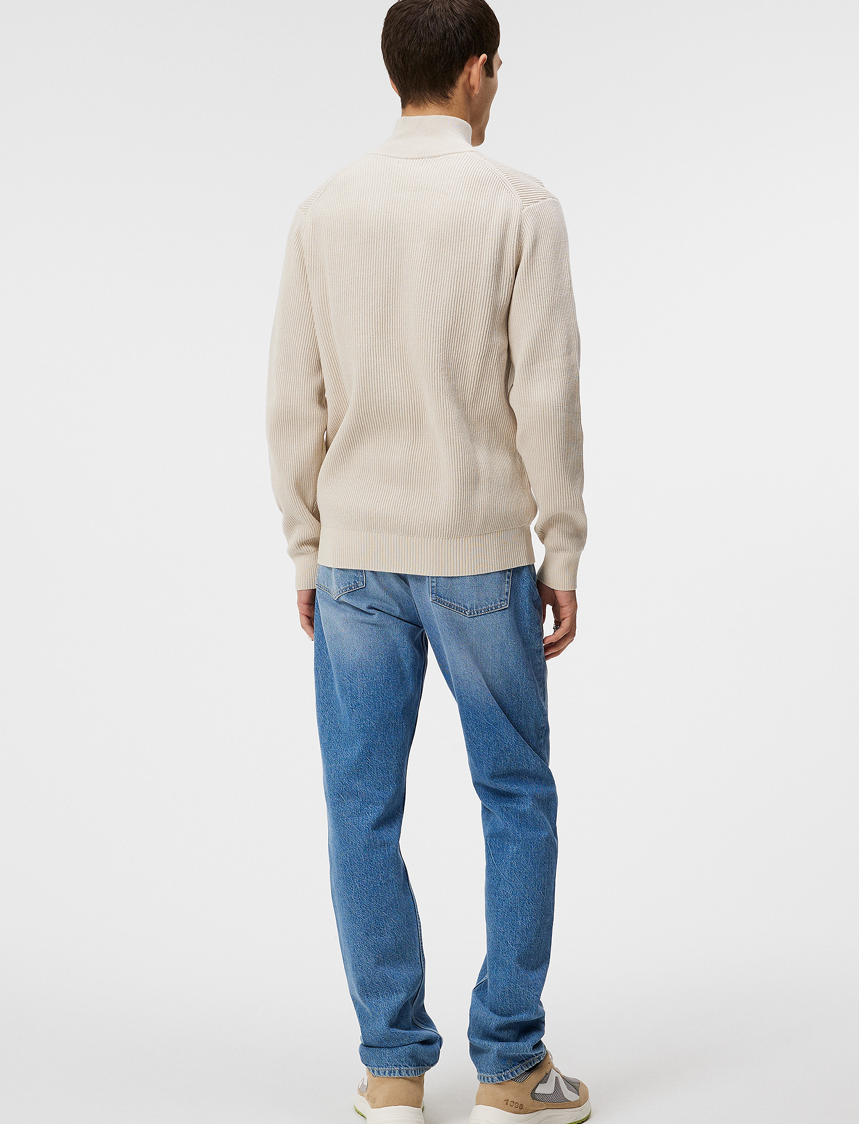 J. Lindeberg - Alex Half Zip Knitted Sweater - moonbeam - 3