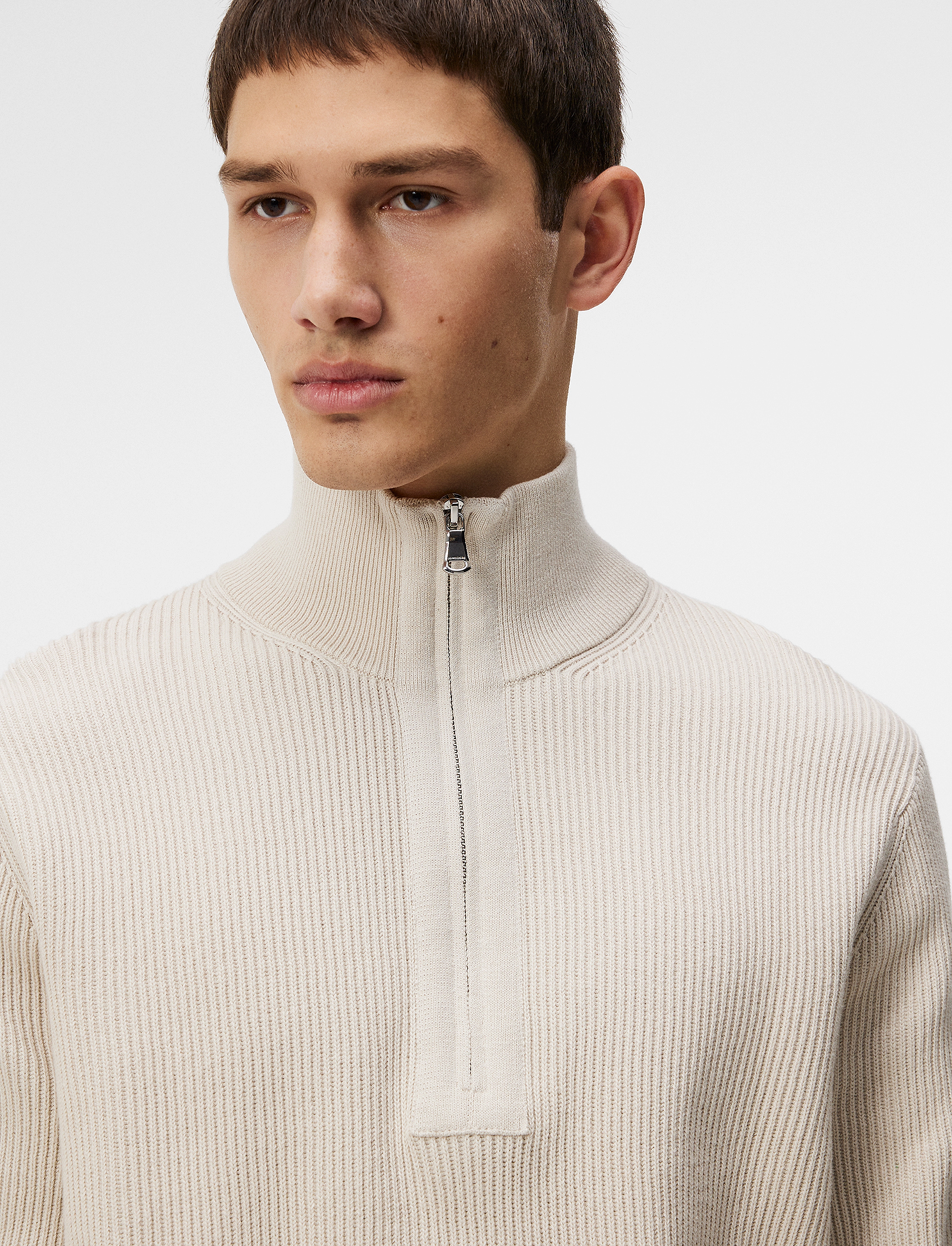 J. Lindeberg - Alex Half Zip Knitted Sweater - moonbeam - 5