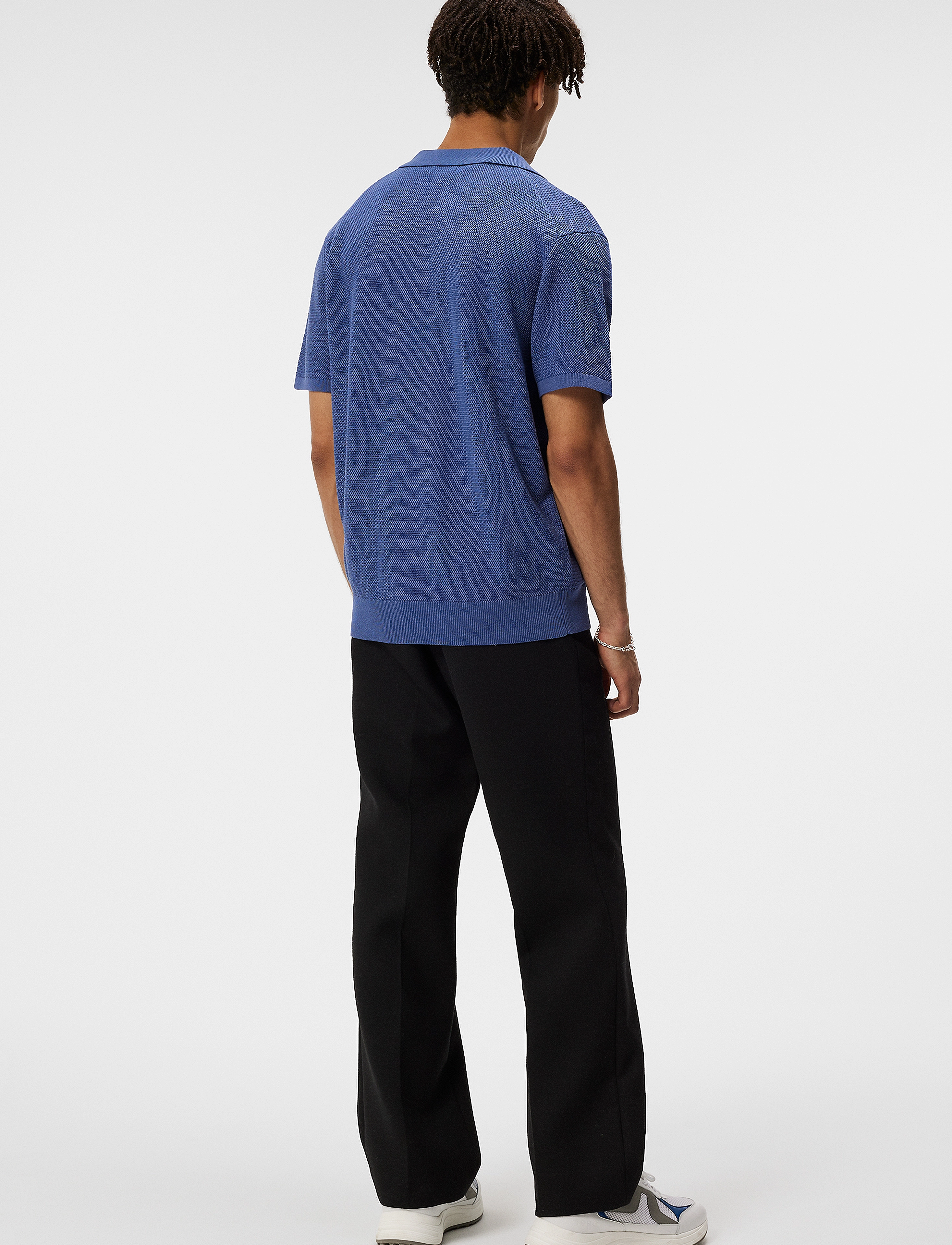 J. Lindeberg - Ben Open Collar Polo - bijou blue - 3