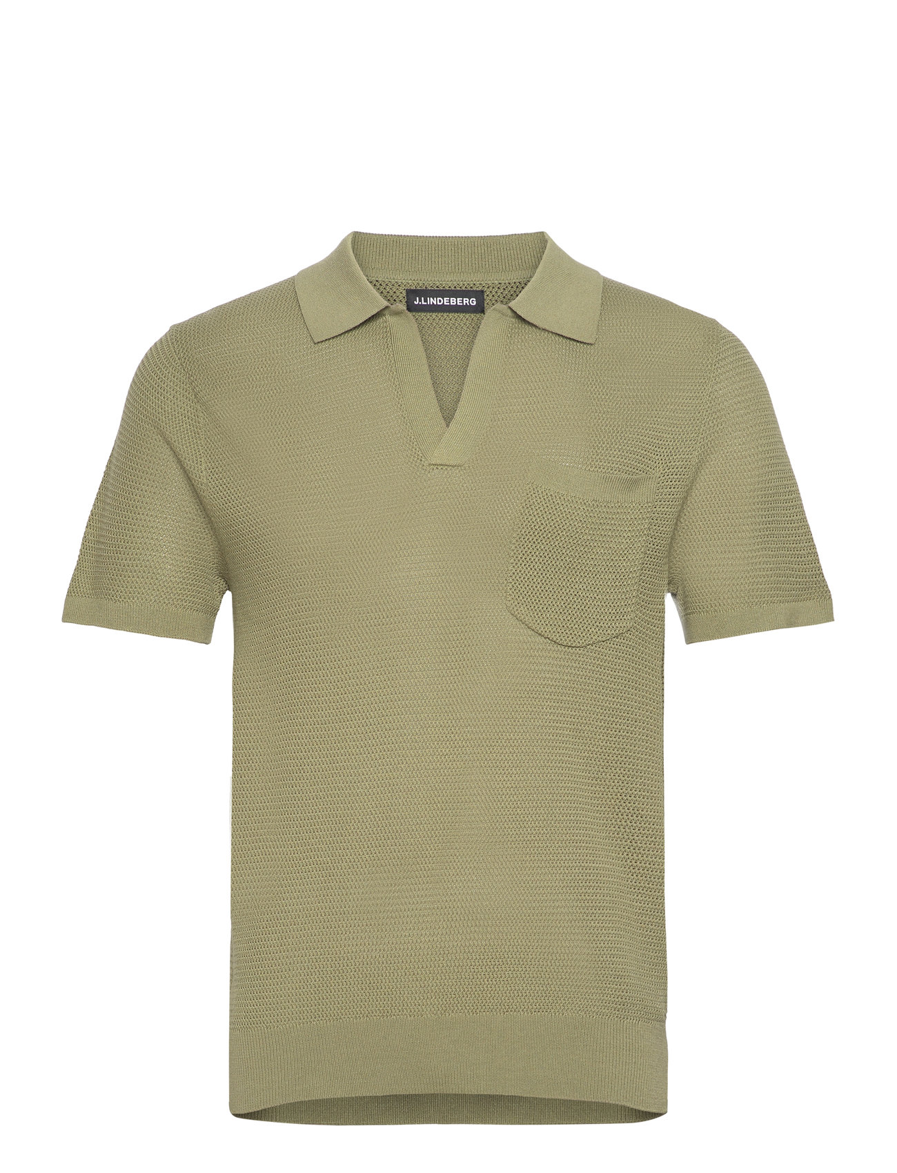 J. Lindeberg - Ben Open Collar Polo - oil green - 1