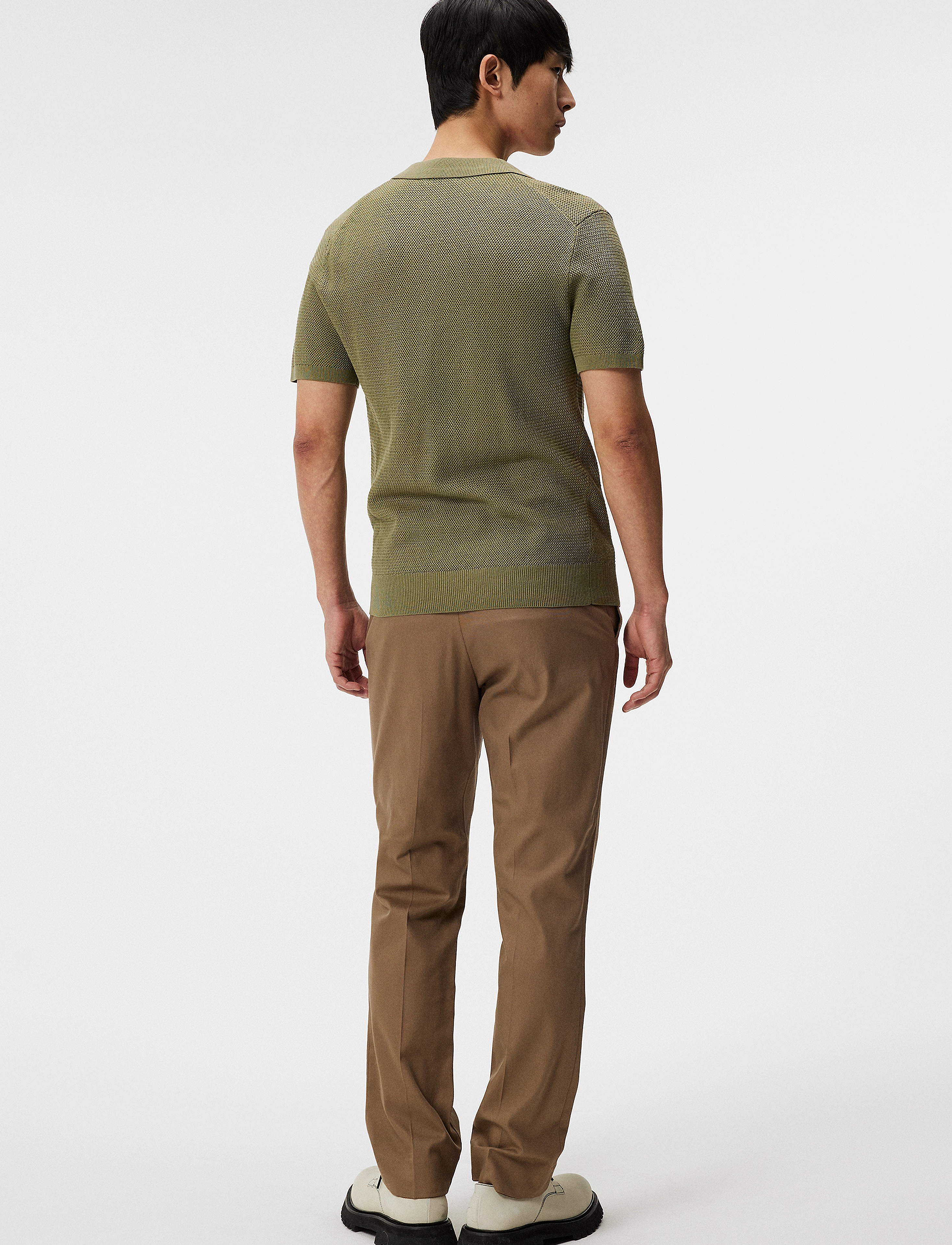 J. Lindeberg - Ben Open Collar Polo - oil green - 3