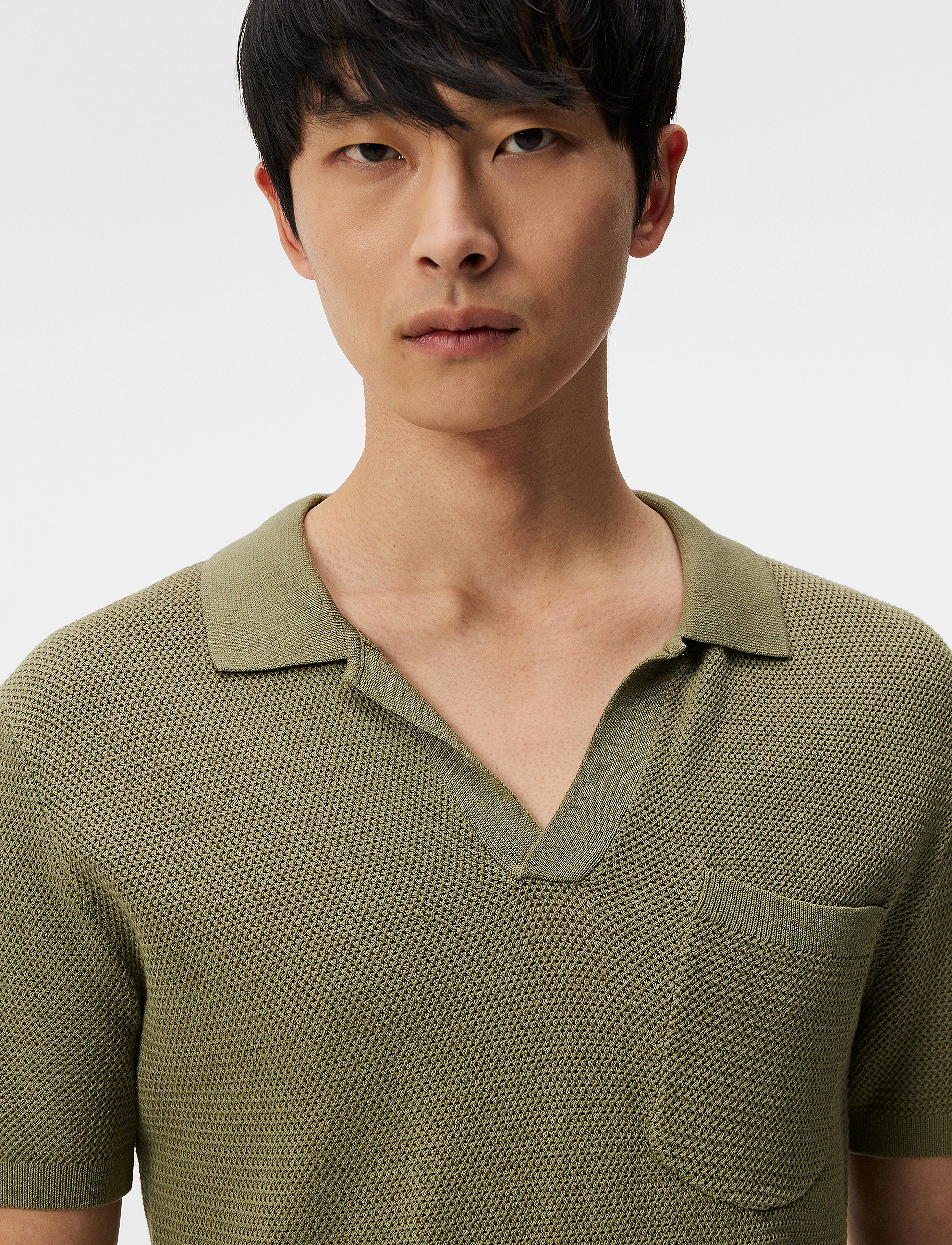 J. Lindeberg - Ben Open Collar Polo - oil green - 5