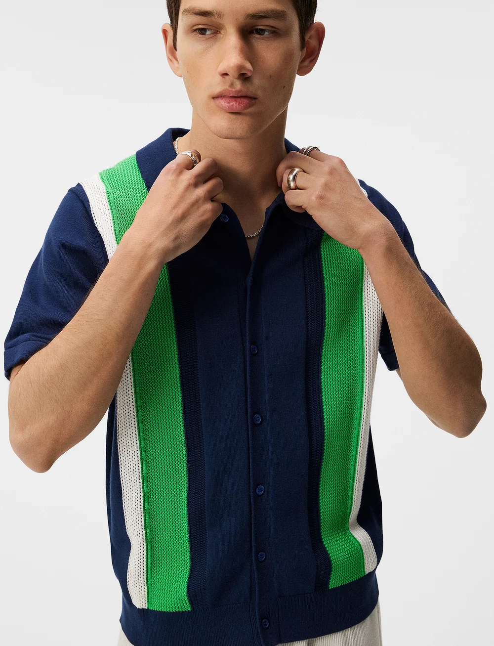 J. Lindeberg - Reymond Structure Knit - kootud polosärgid - estate blue - 5