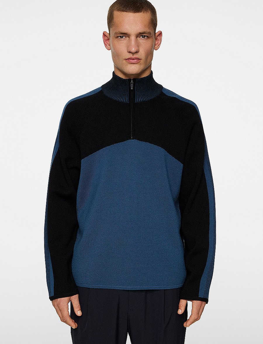 J. Lindeberg - Tim Tech Knit Quarter Zip - pullover mit halbem reißverschluss - key largo - 0