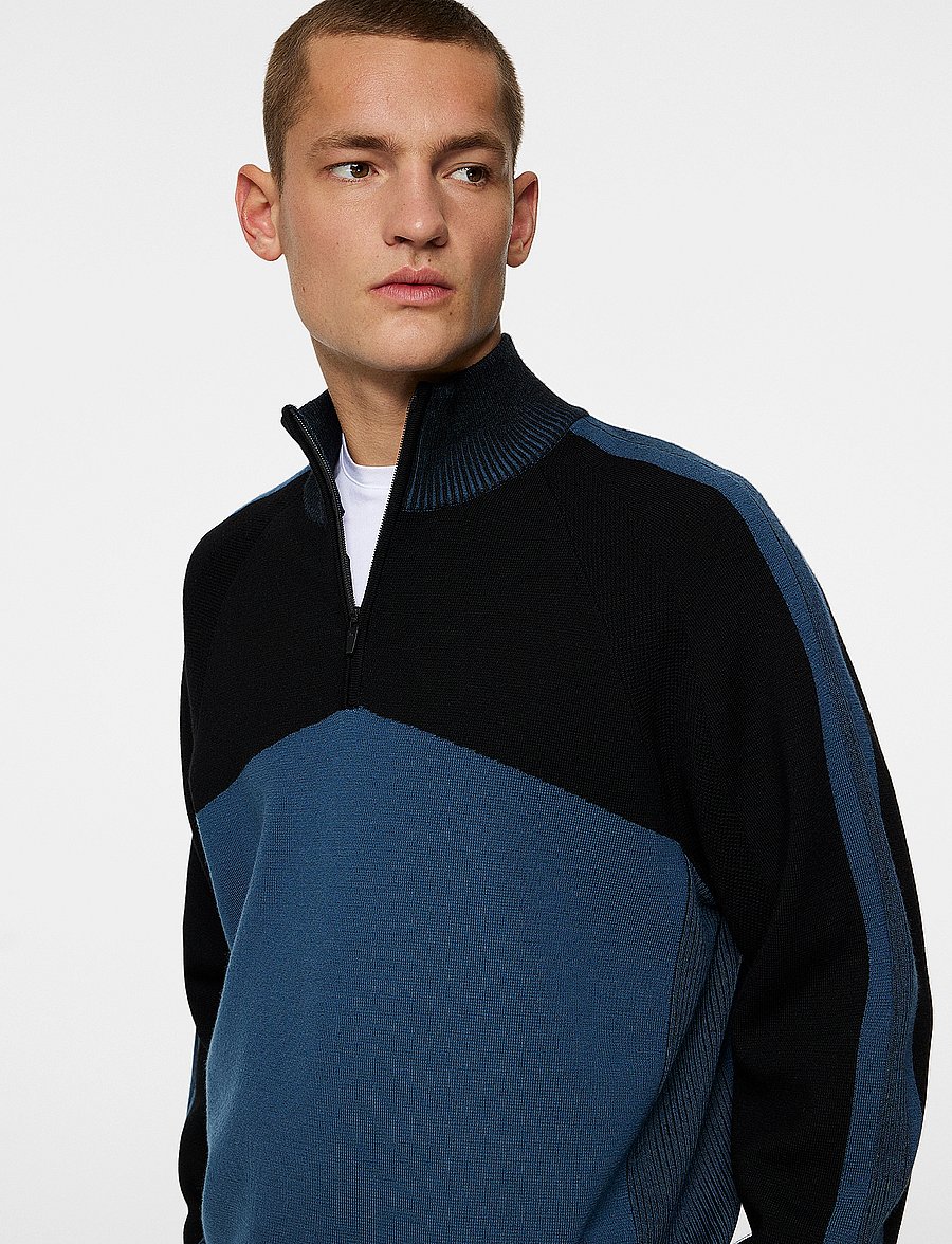 J. Lindeberg - Tim Tech Knit Quarter Zip - pullover mit halbem reißverschluss - key largo - 5