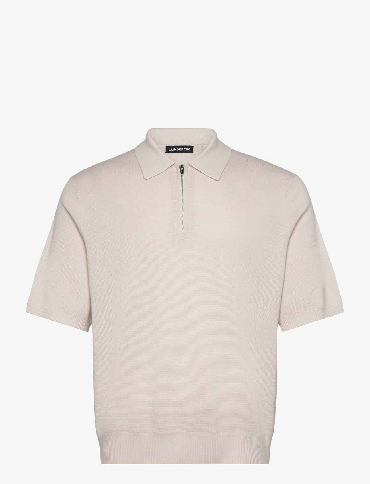 J. Lindeberg - Tyler Quarter Zip Knit Polo - lühikeste varrukatega polod - moonbeam - 1