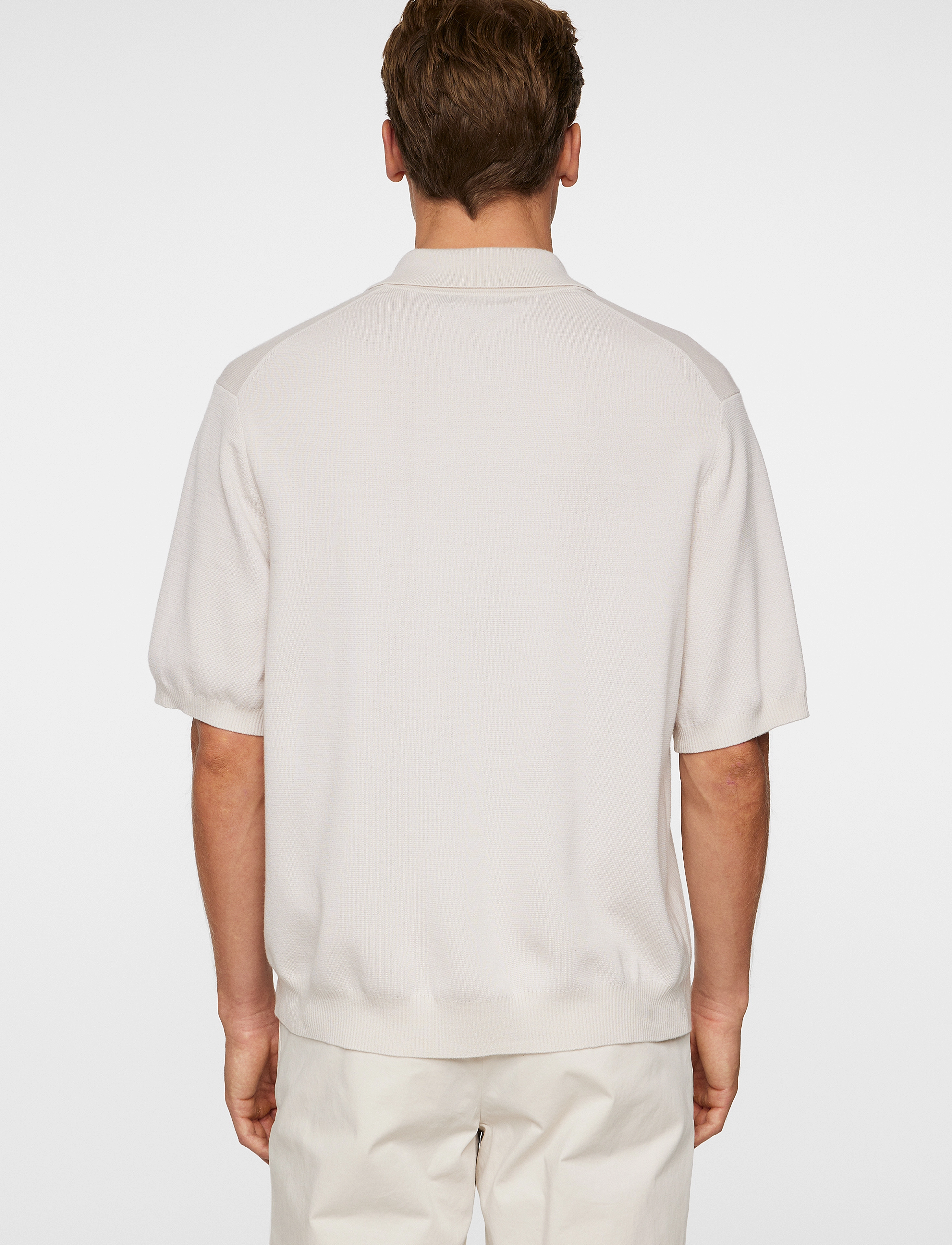 J. Lindeberg - Tyler Quarter Zip Knit Polo - moonbeam - 3