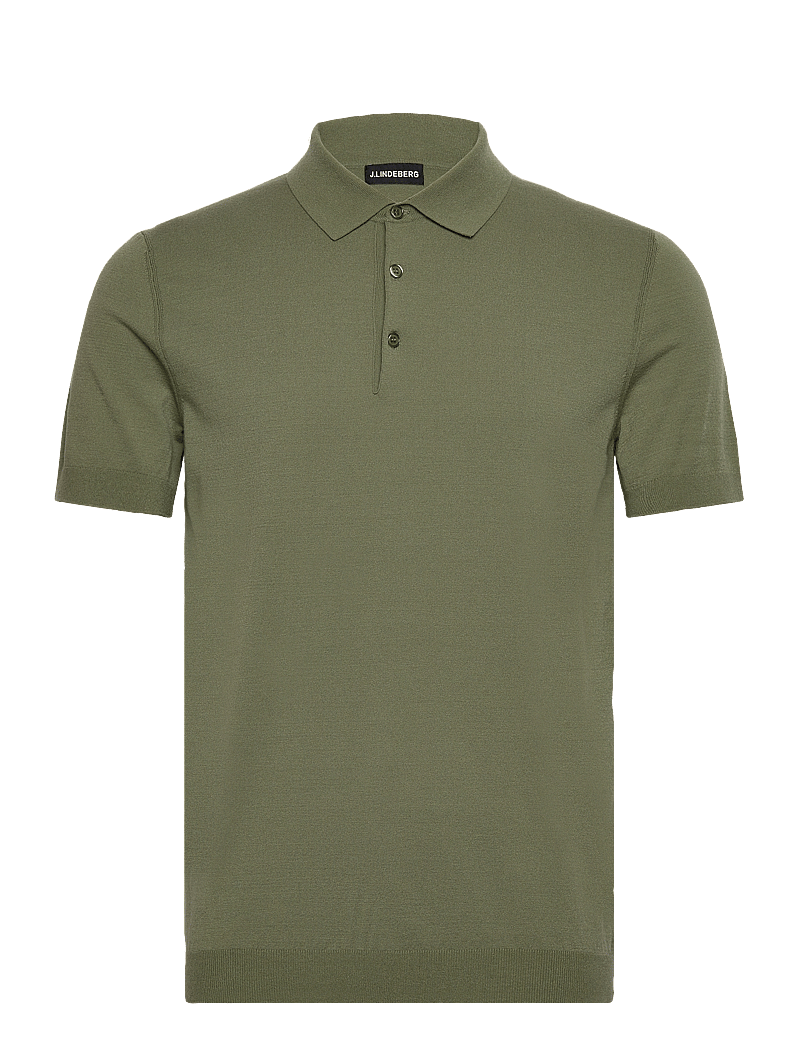 J. Lindeberg - Ridge Knitted Polo - kootud polosärgid - olivine - 1