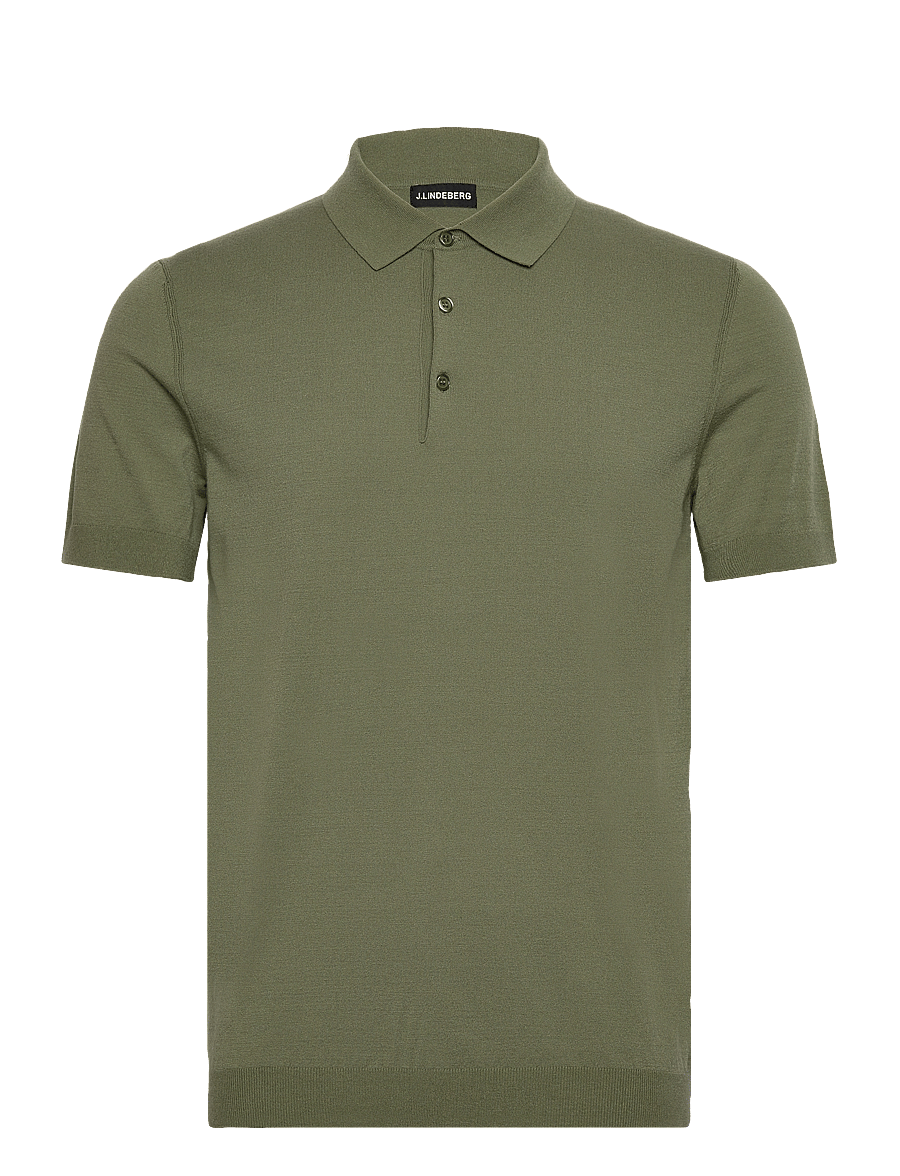 J. Lindeberg - Ridge Knitted Polo - kortærmede poloer - olivine - 1