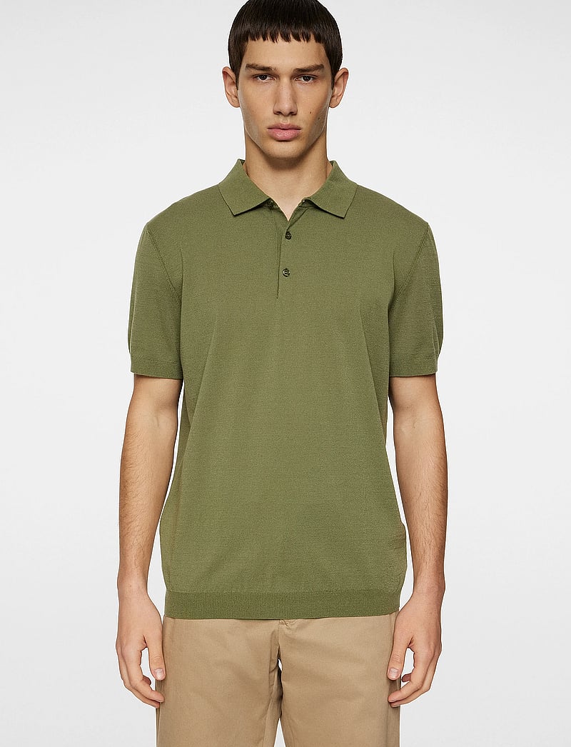 J. Lindeberg - Ridge Knitted Polo - kootud polosärgid - olivine - 0