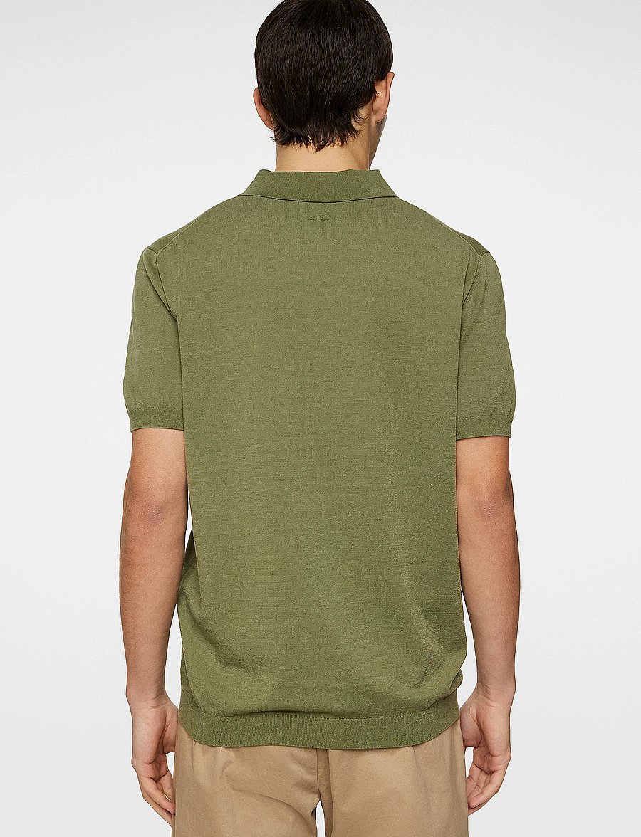 J. Lindeberg - Ridge Knitted Polo - kortærmede poloer - olivine - 3