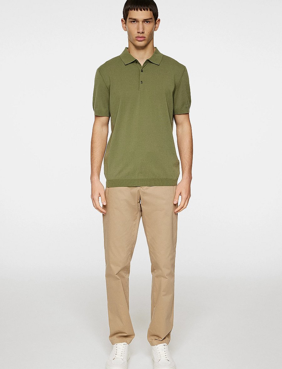 J. Lindeberg - Ridge Knitted Polo - kortærmede poloer - olivine - 4