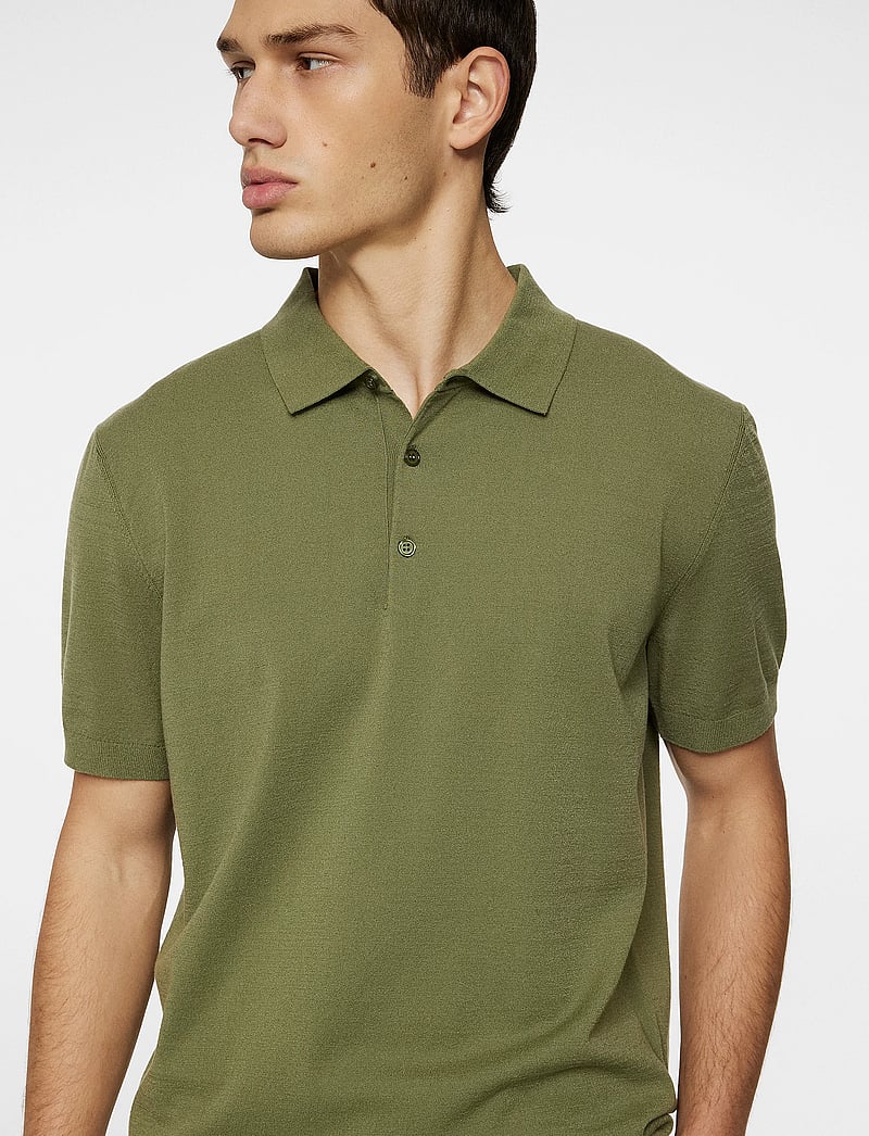 J. Lindeberg - Ridge Knitted Polo - kootud polosärgid - olivine - 5