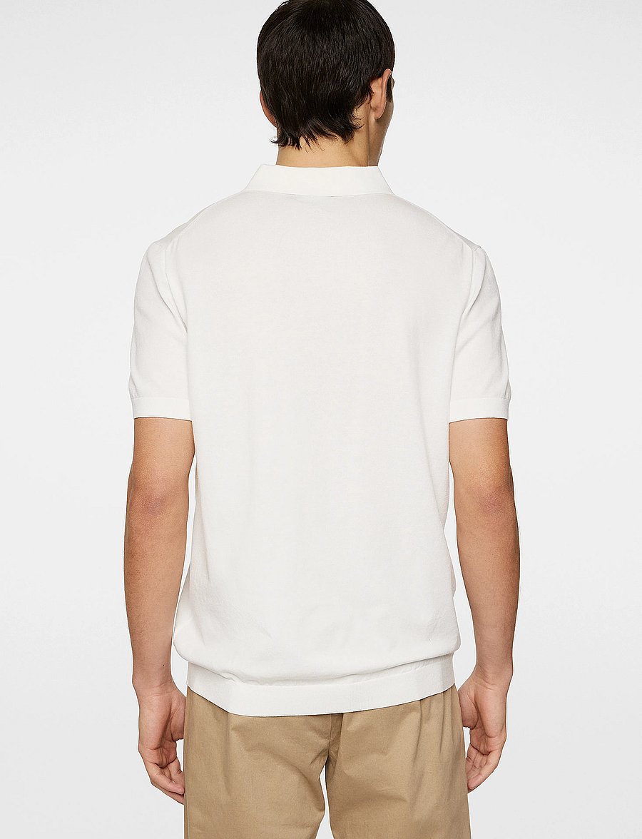 J. Lindeberg - Ridge Knitted Polo - kortärmade pikéer - white - 3