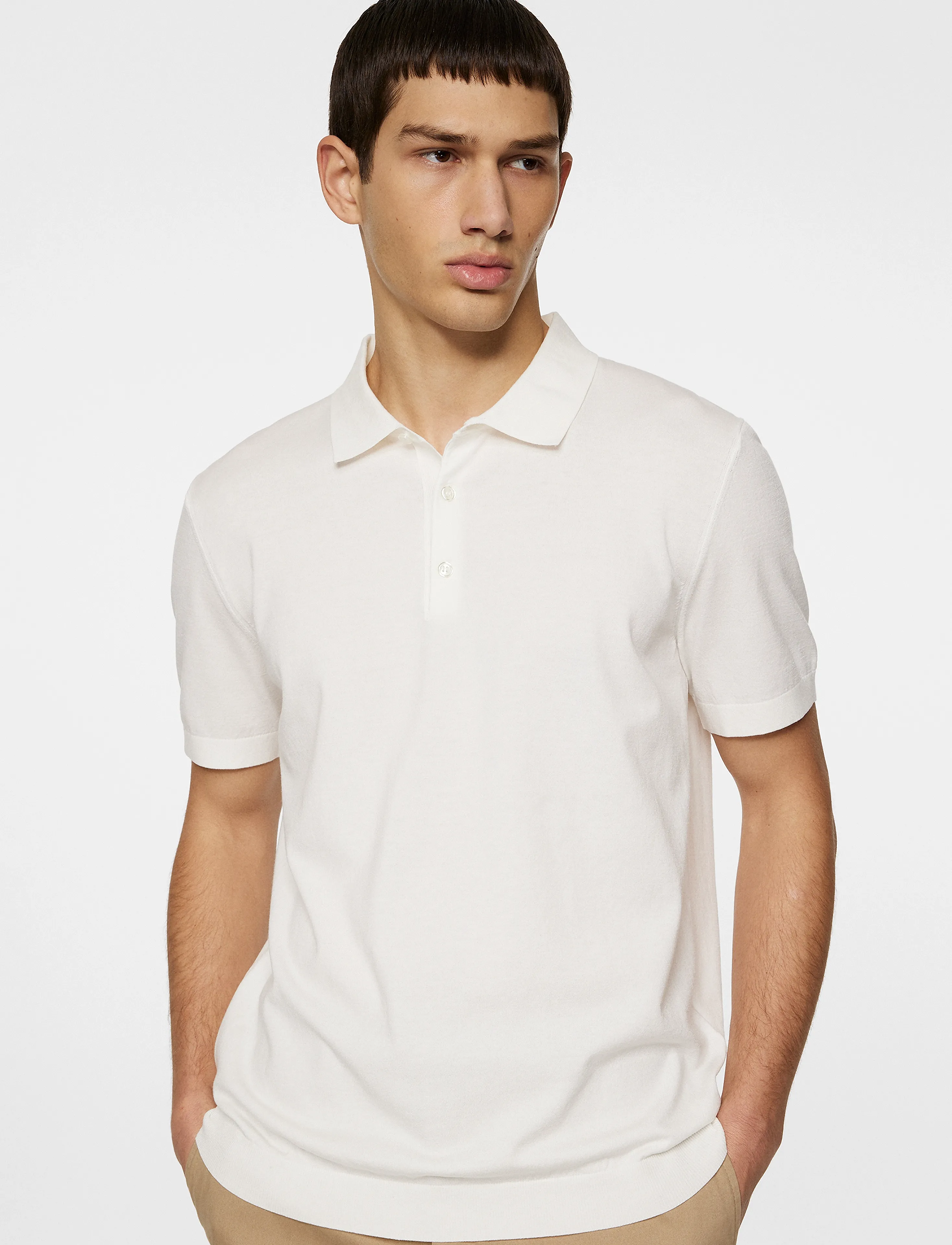 J. Lindeberg - Ridge Knitted Polo - kortärmade pikéer - white - 5