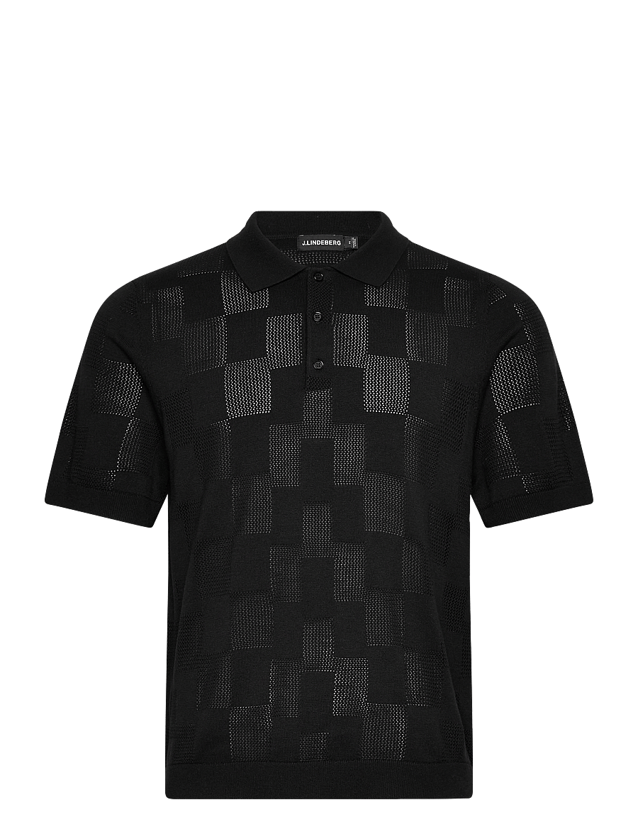 J. Lindeberg - Reymond Stacked Bridge Polo - kurzarmhemden - black - 1