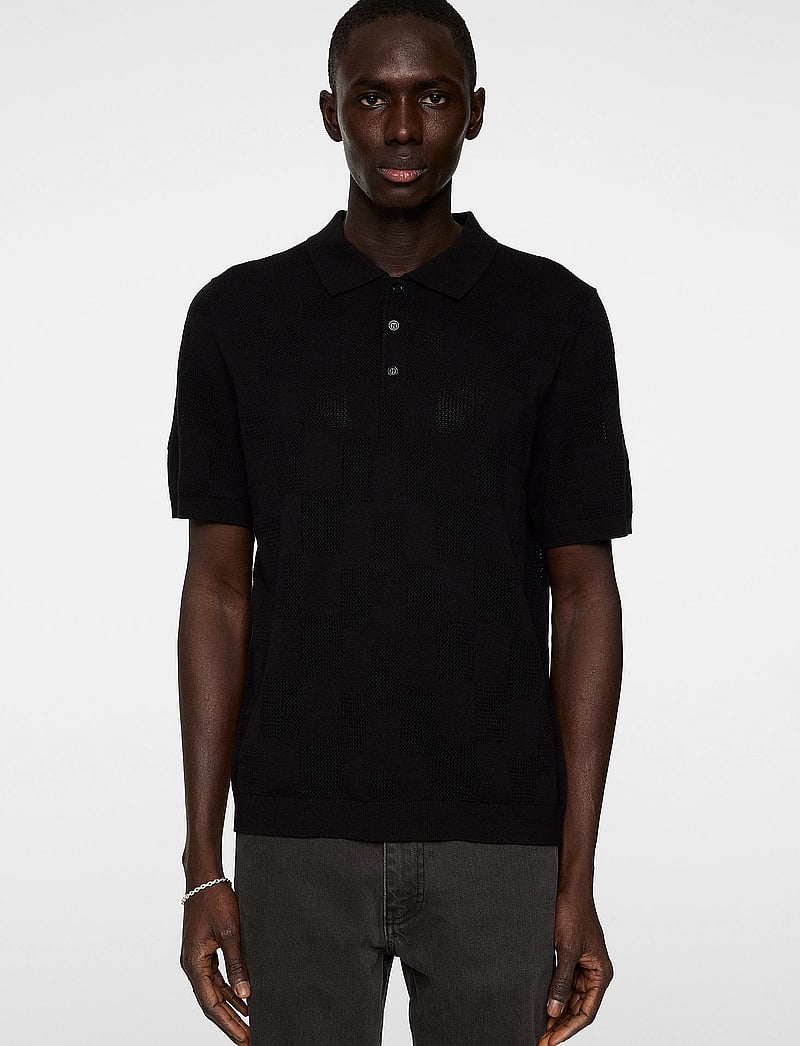 J. Lindeberg - Reymond Stacked Bridge Polo - kurzarmhemden - black - 0