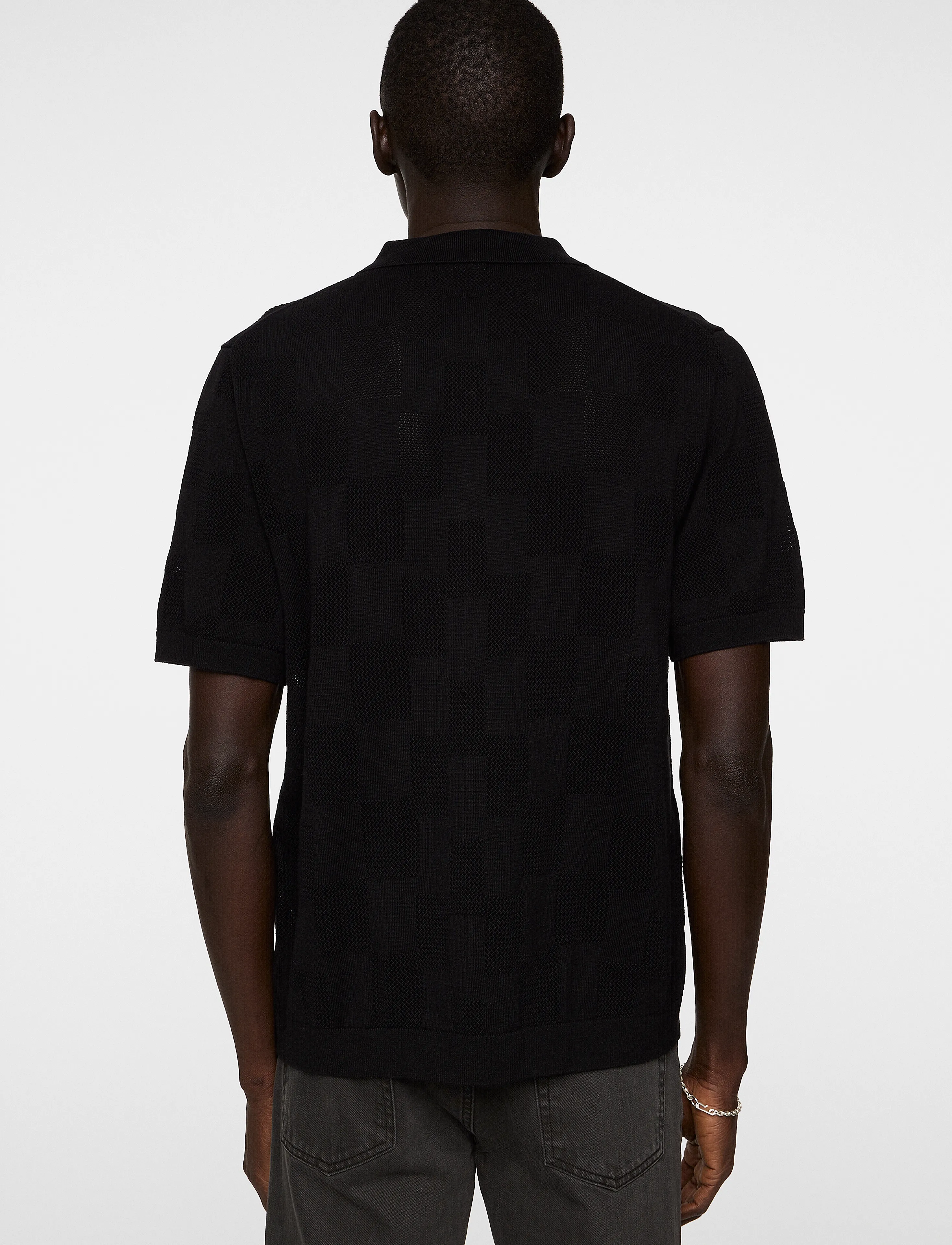 J. Lindeberg - Reymond Stacked Bridge Polo - kortärmade skjortor - black - 3