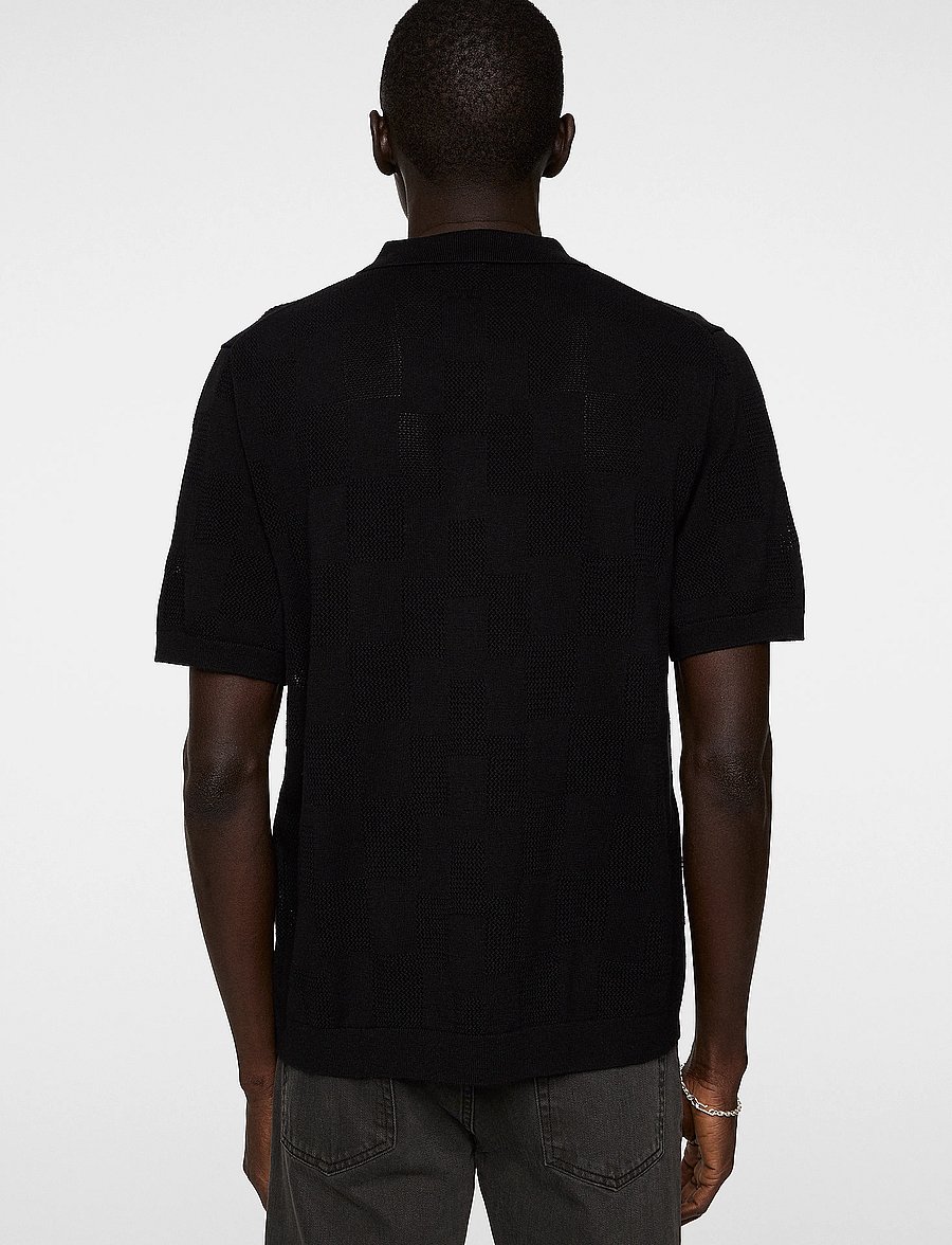 J. Lindeberg - Reymond Stacked Bridge Polo - kurzarmhemden - black - 3