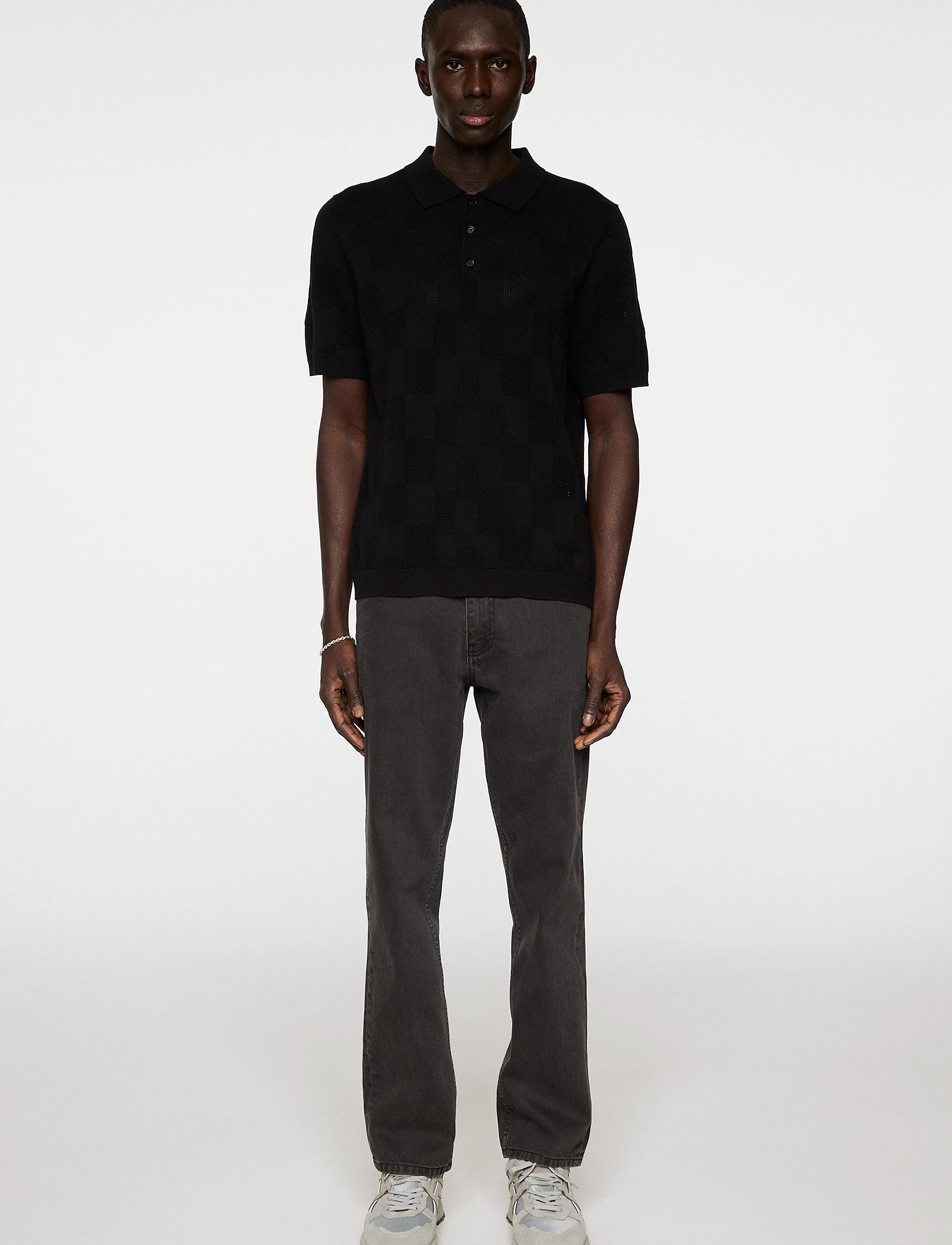 J. Lindeberg - Reymond Stacked Bridge Polo - kortärmade skjortor - black - 4