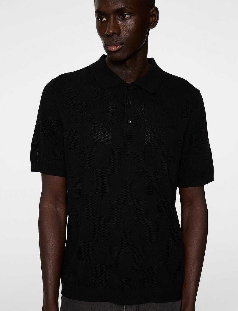 J. Lindeberg - Reymond Stacked Bridge Polo - kurzarmhemden - black - 5