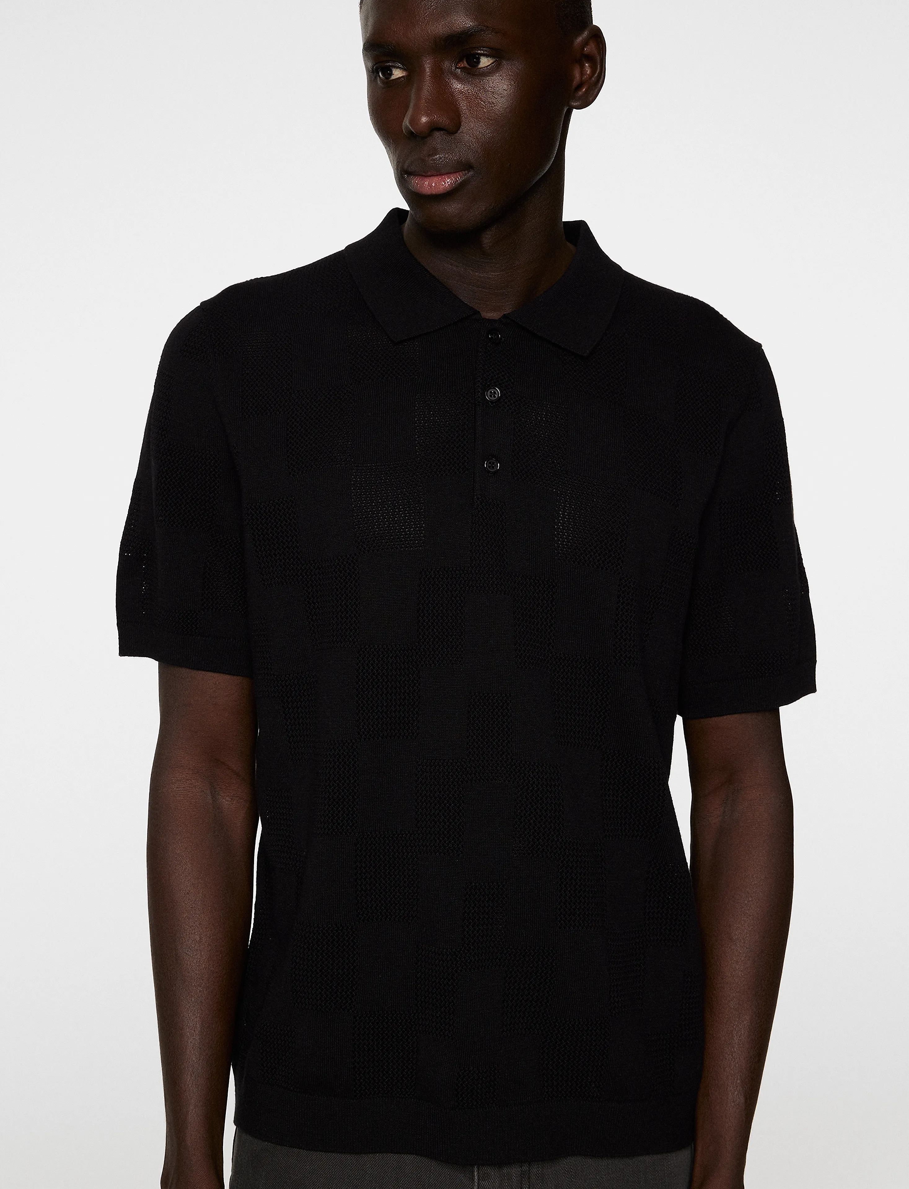 J. Lindeberg - Reymond Stacked Bridge Polo - kortärmade skjortor - black - 5