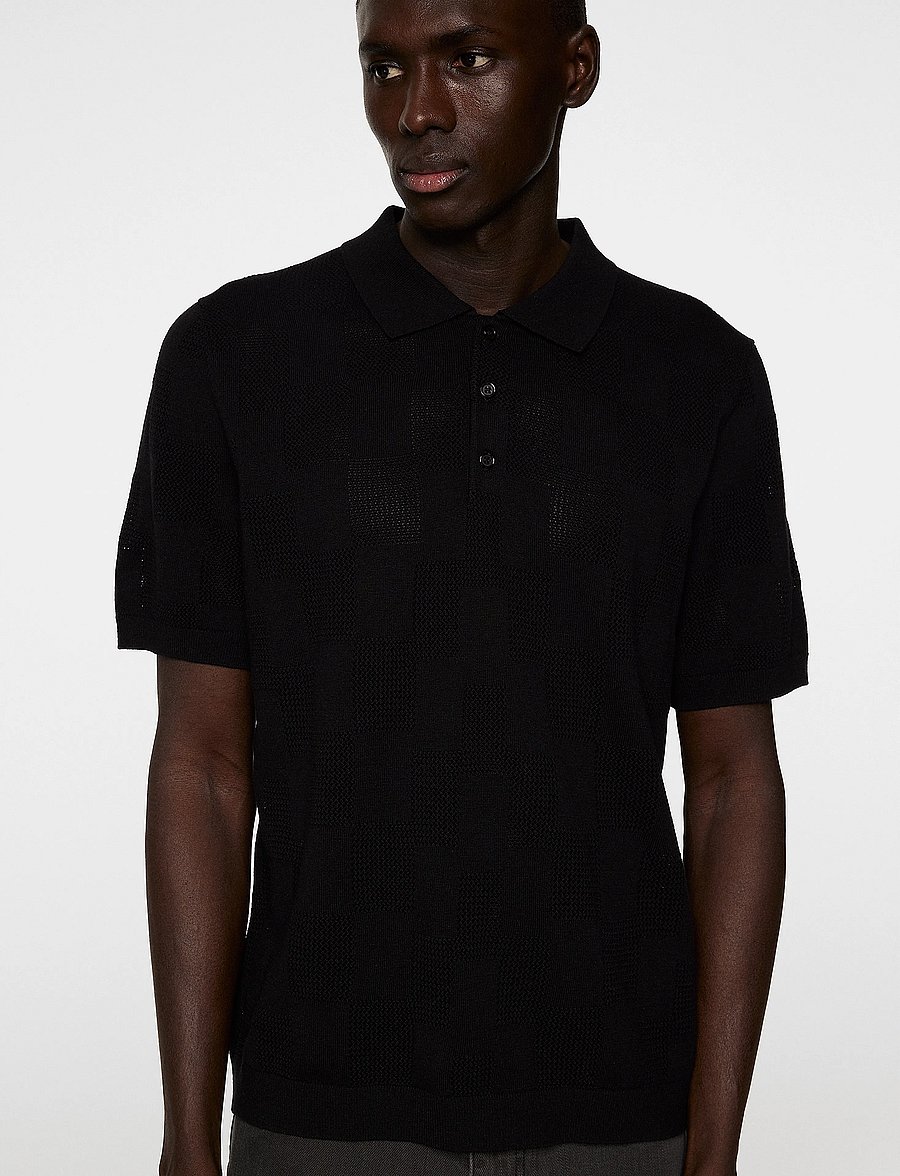 J. Lindeberg - Reymond Stacked Bridge Polo - kurzarmhemden - black - 5